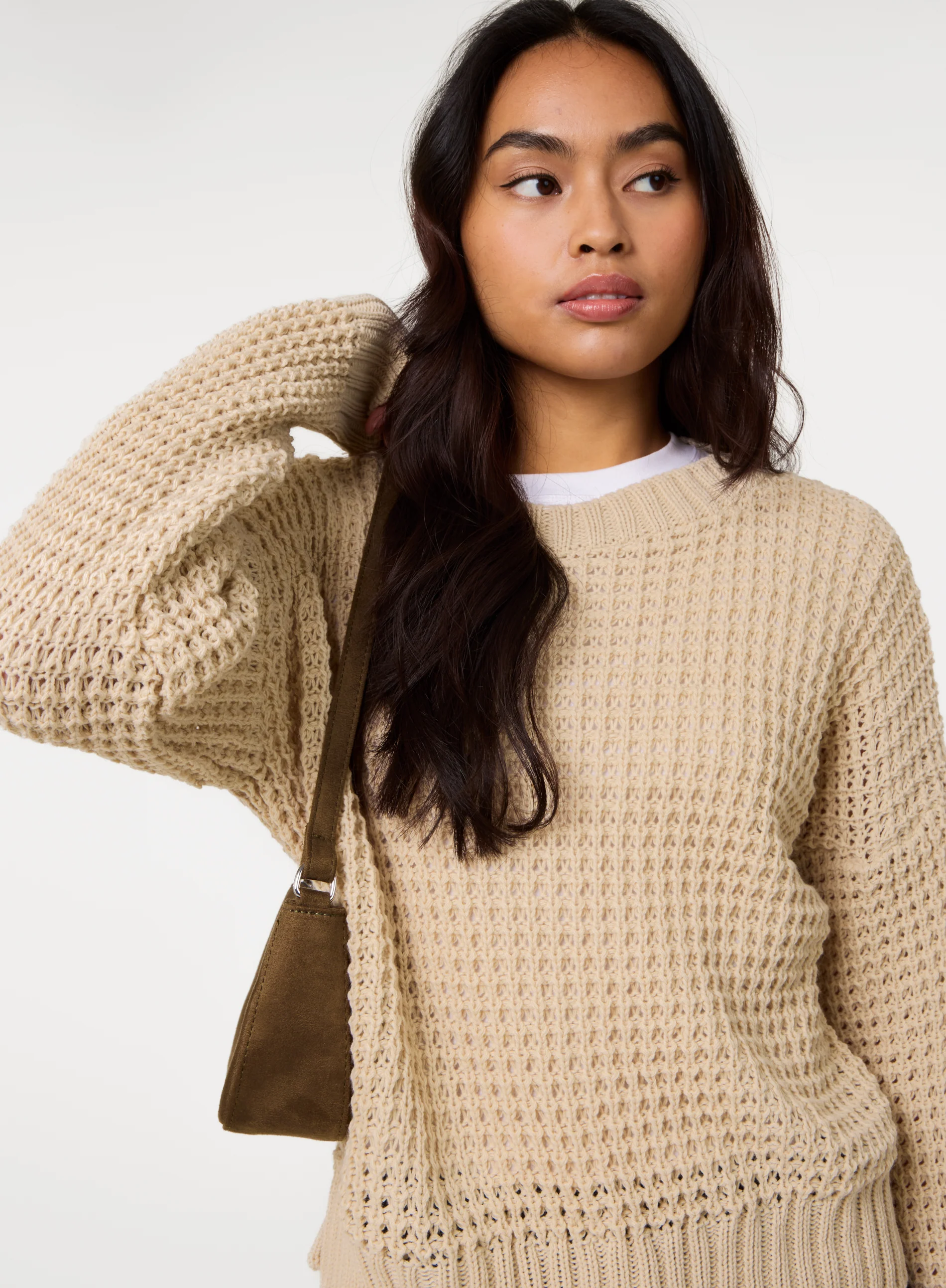 Waffle Knit Crop Jumper - Image 3