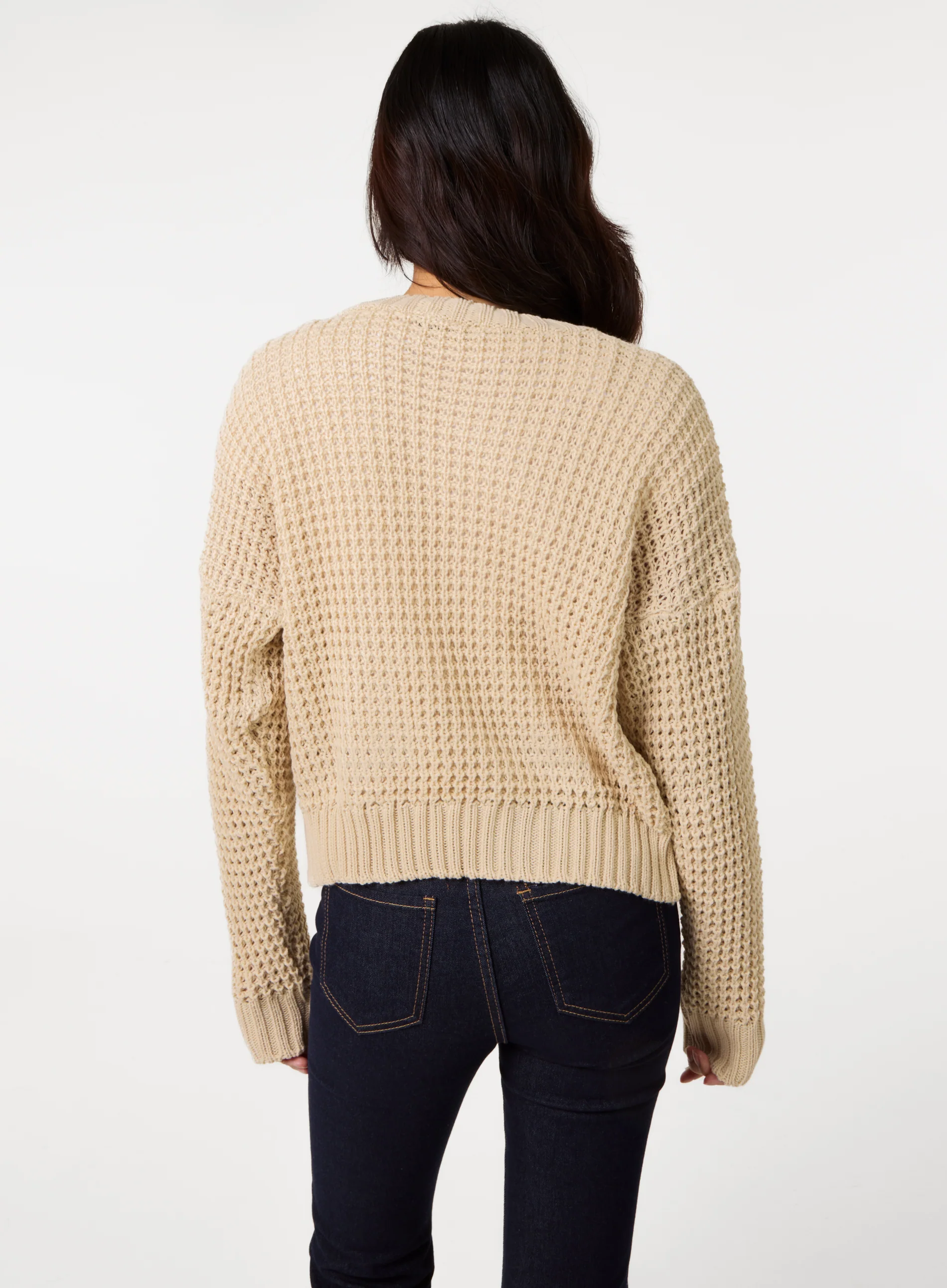 Waffle Knit Crop Jumper - Image 4