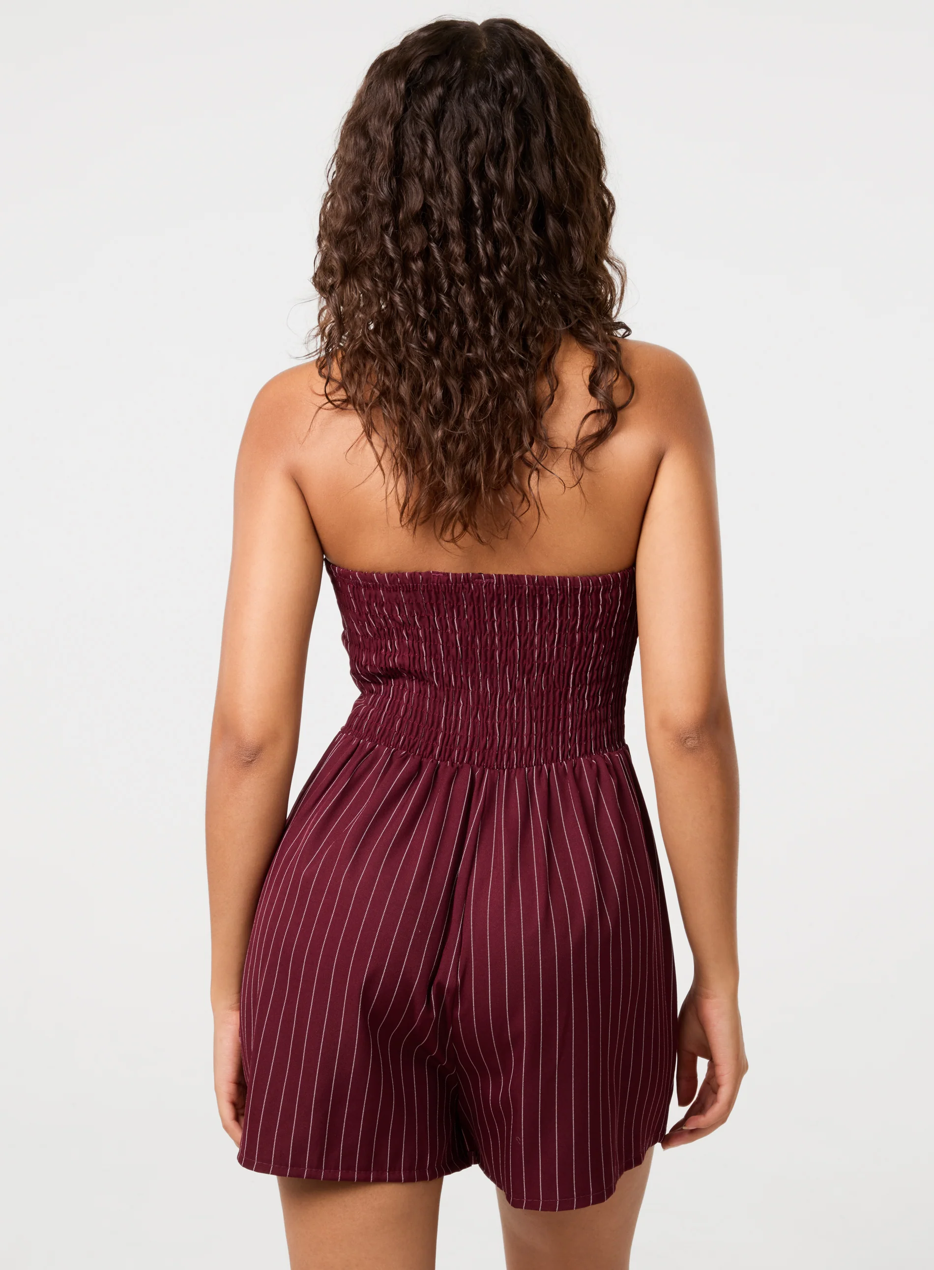 Pinstripe Bandeau Skort Dress - Image 5