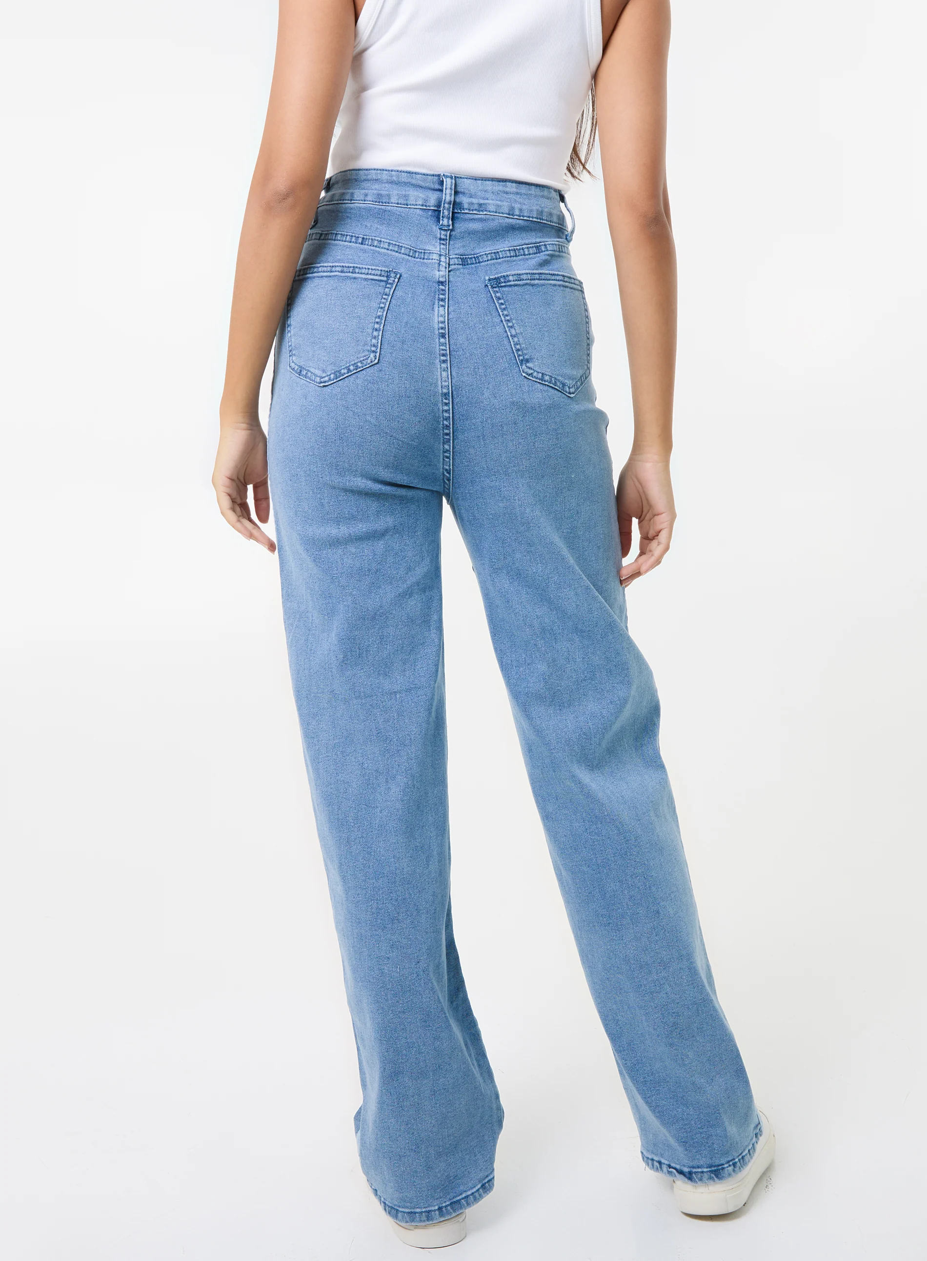 Stripe Detail Denim High Waist Jeans - Image 5