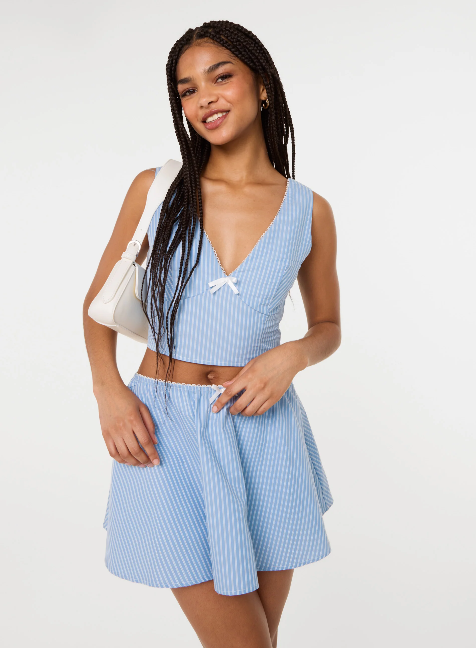 Stripe Shirred Crop Top - Image 2
