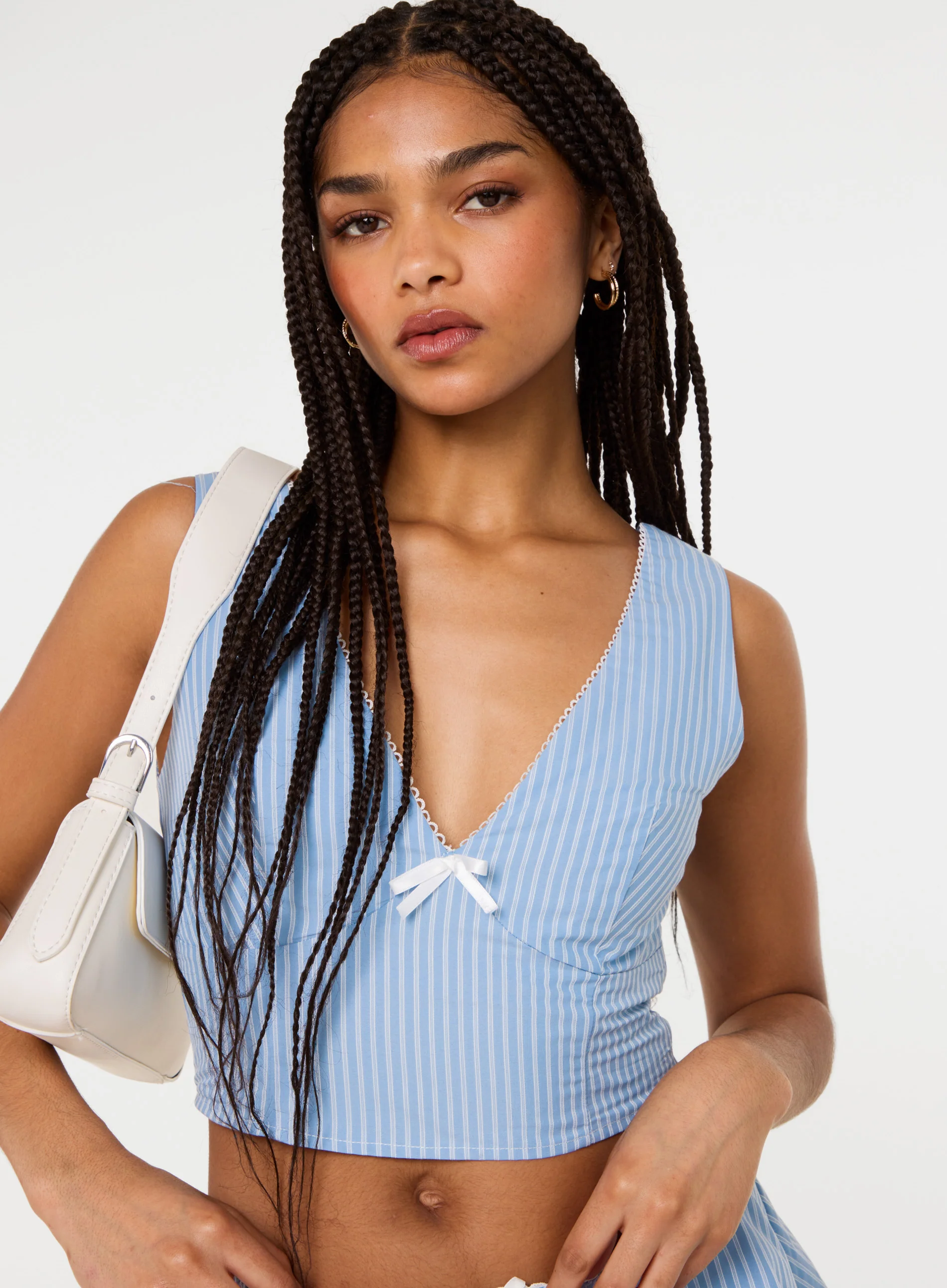 Stripe Shirred Crop Top - Image 4