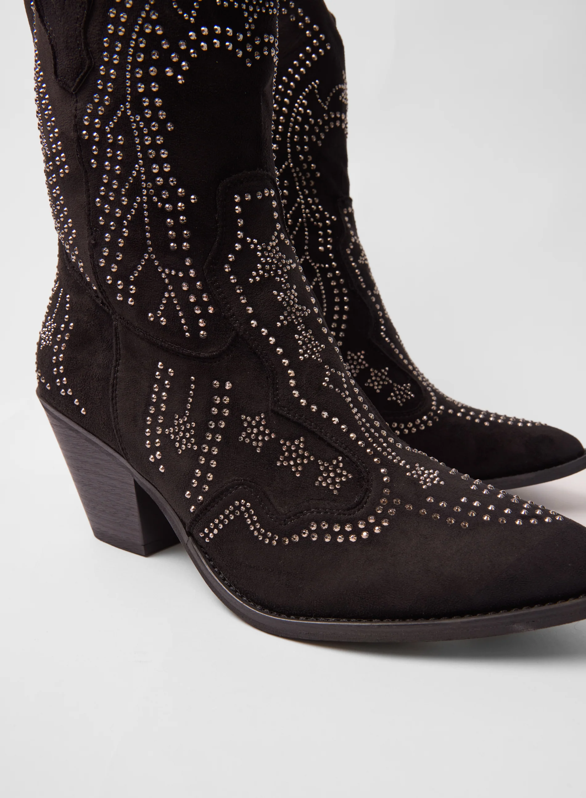 Studded Mid Length Cowboy Boots - Image 3