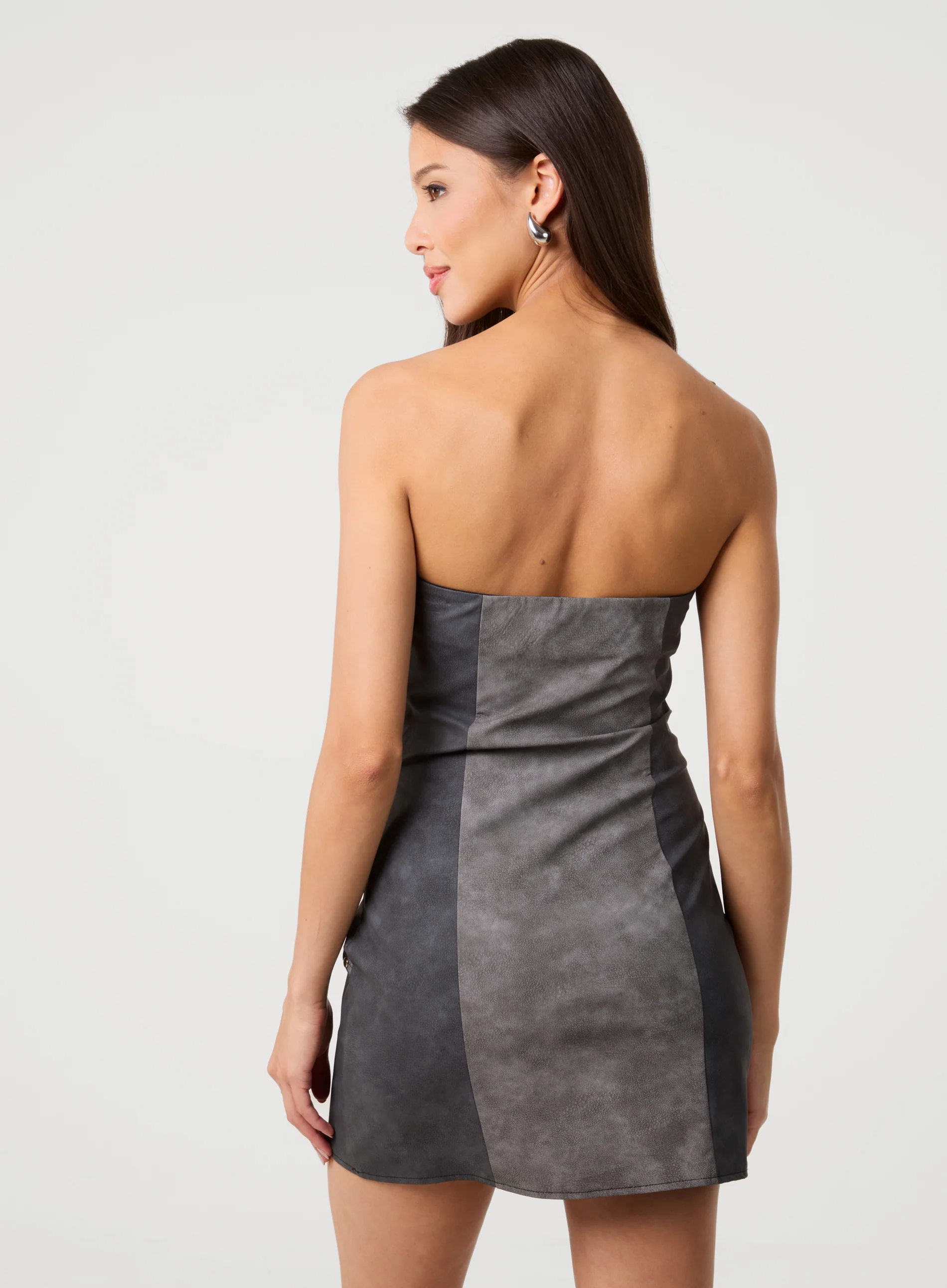 PU Studded Patchwork Mini Dress - Image 4