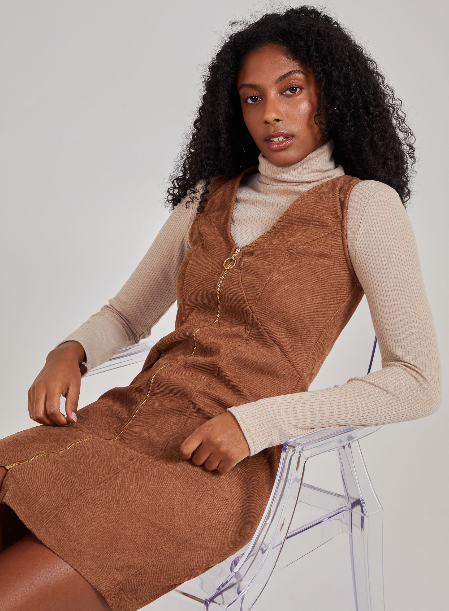 Zip Through Cord Dress - Image 5
