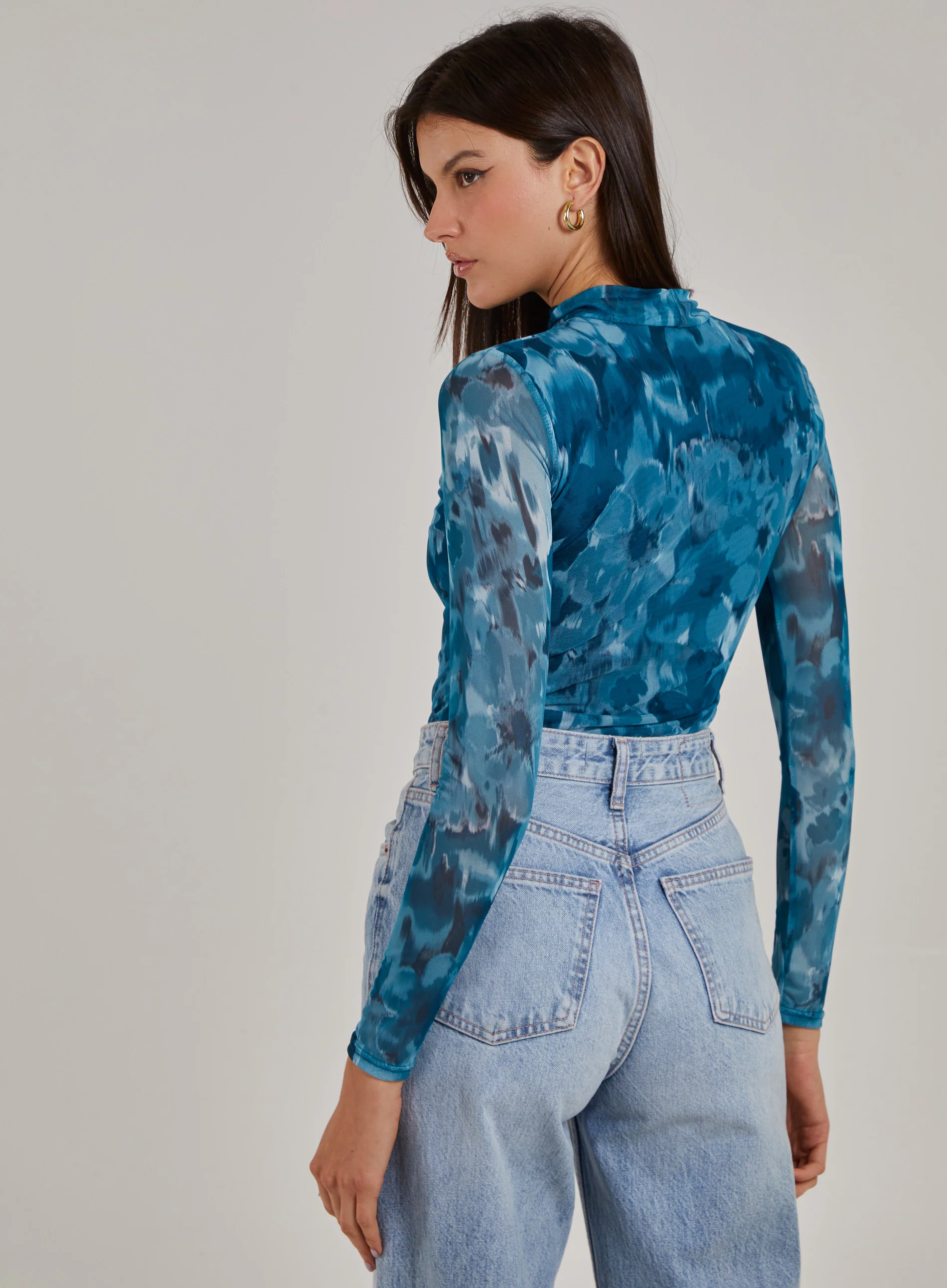 Graphic Floral High Neck Bodysuit - Image 5