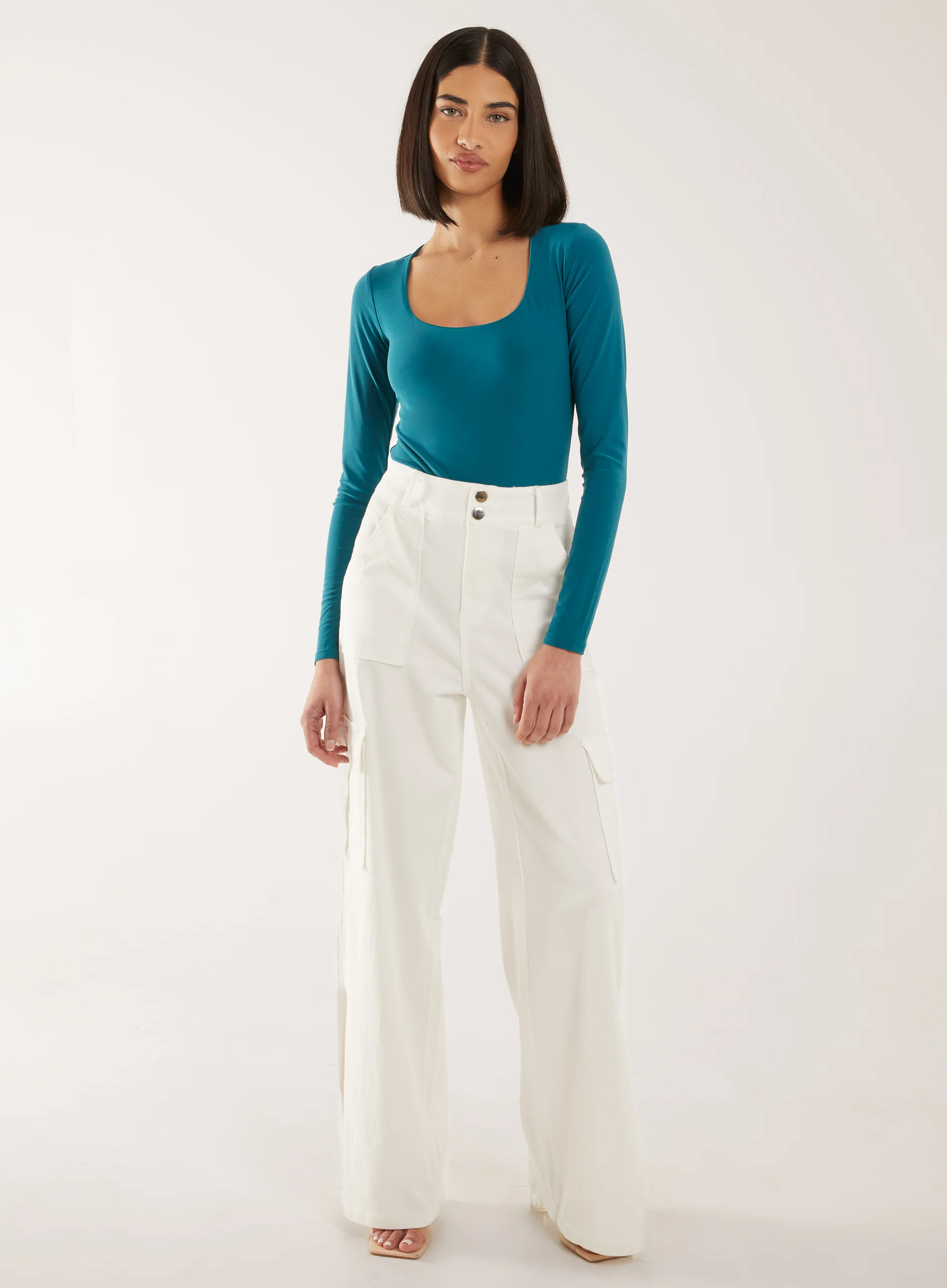 Long Sleeve Square Neck Bodysuit - Image 2