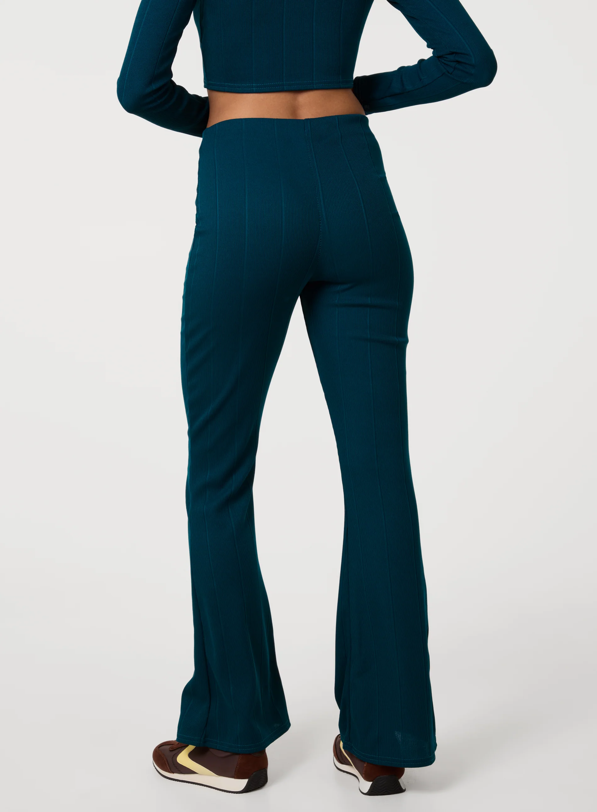 Wide Ribbed Flare Trousers - Image 4