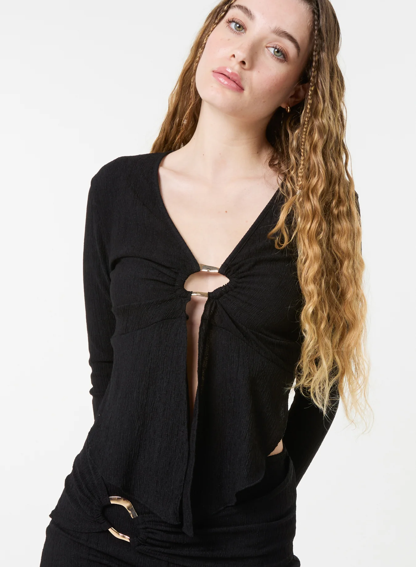 Textured Gold Ring Top - Image 3