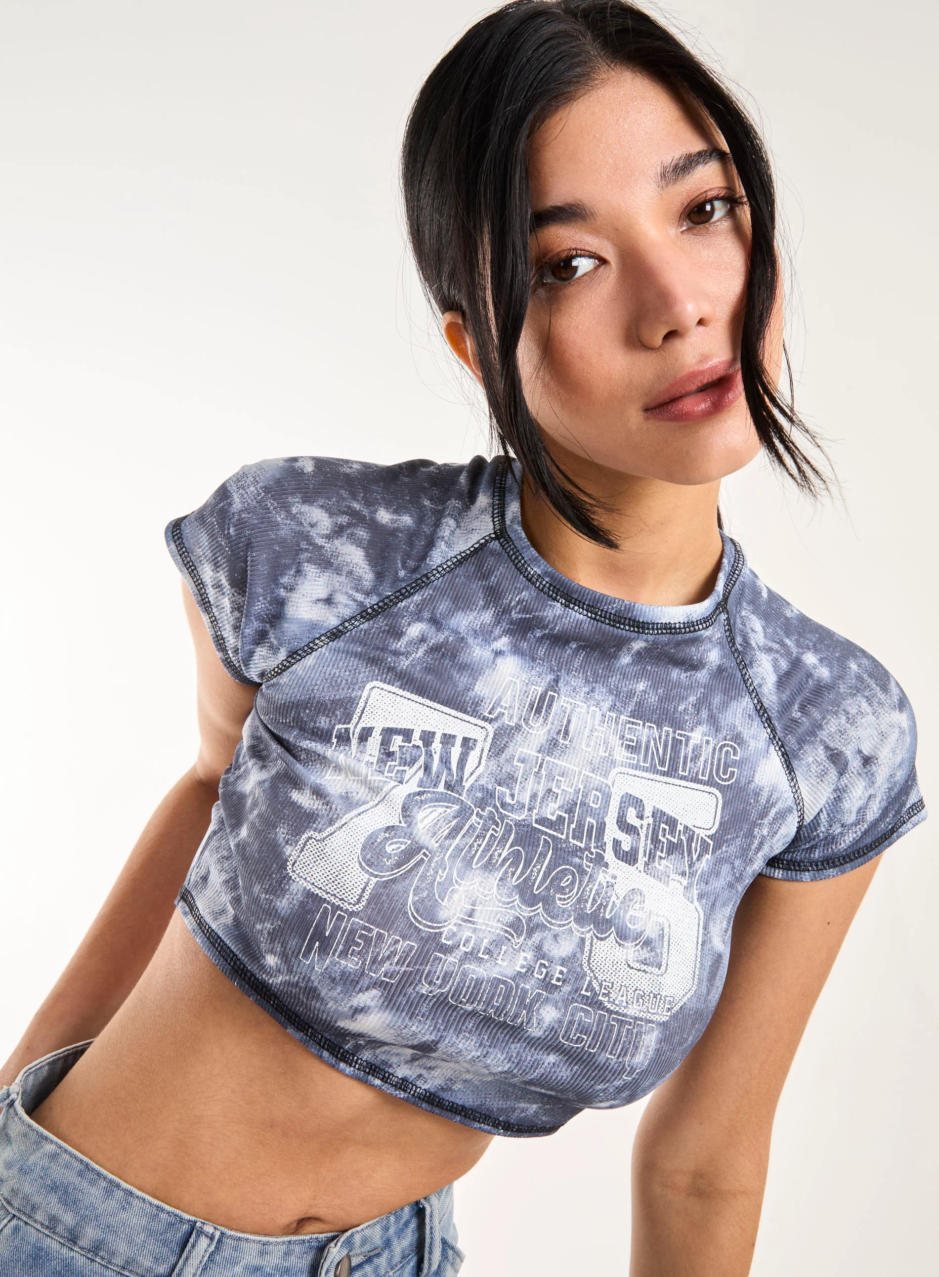 Tie Dye Graphic Ribbed T-shirt - Image 3