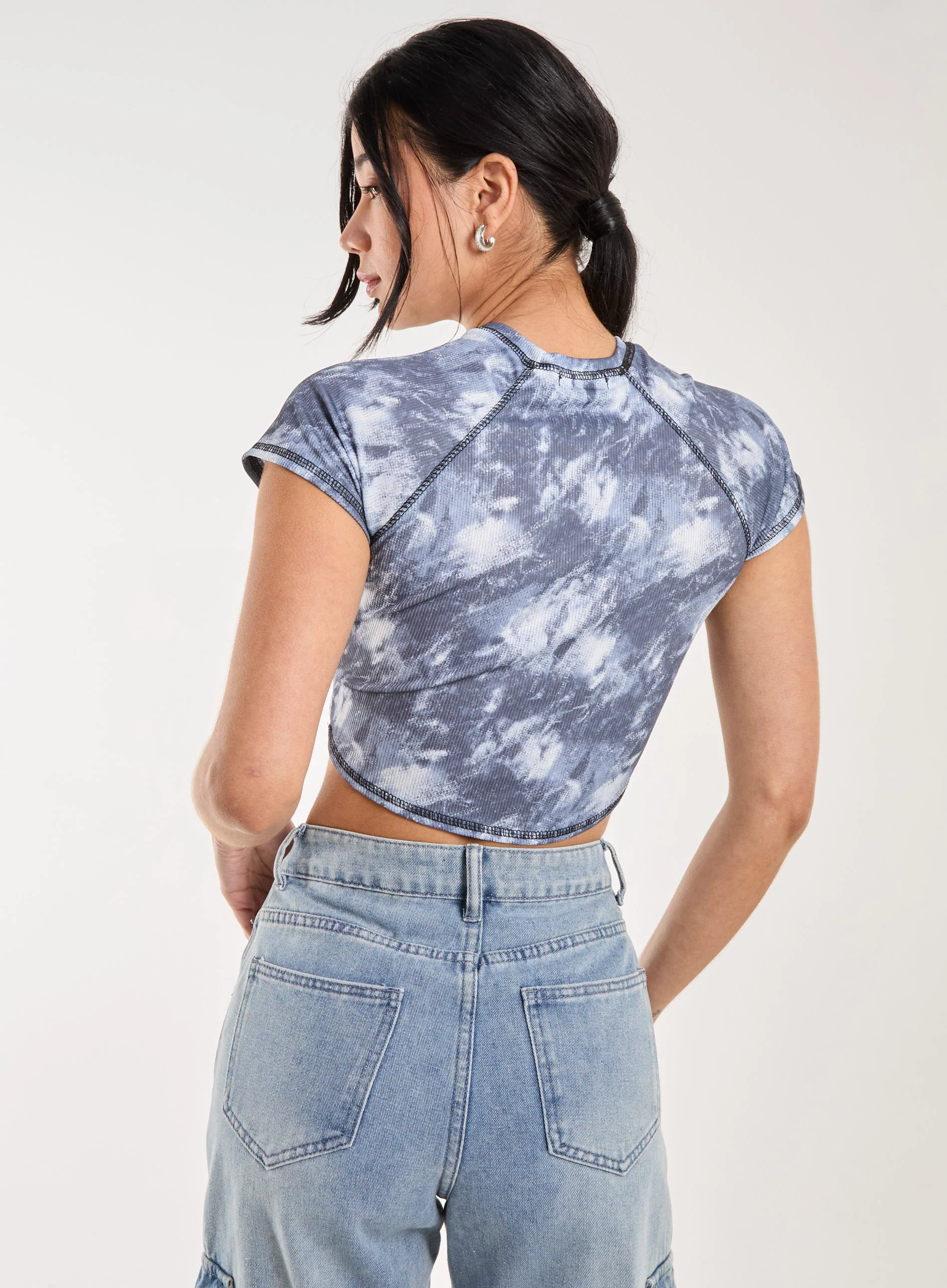 Tie Dye Graphic Ribbed T-shirt - Image 4