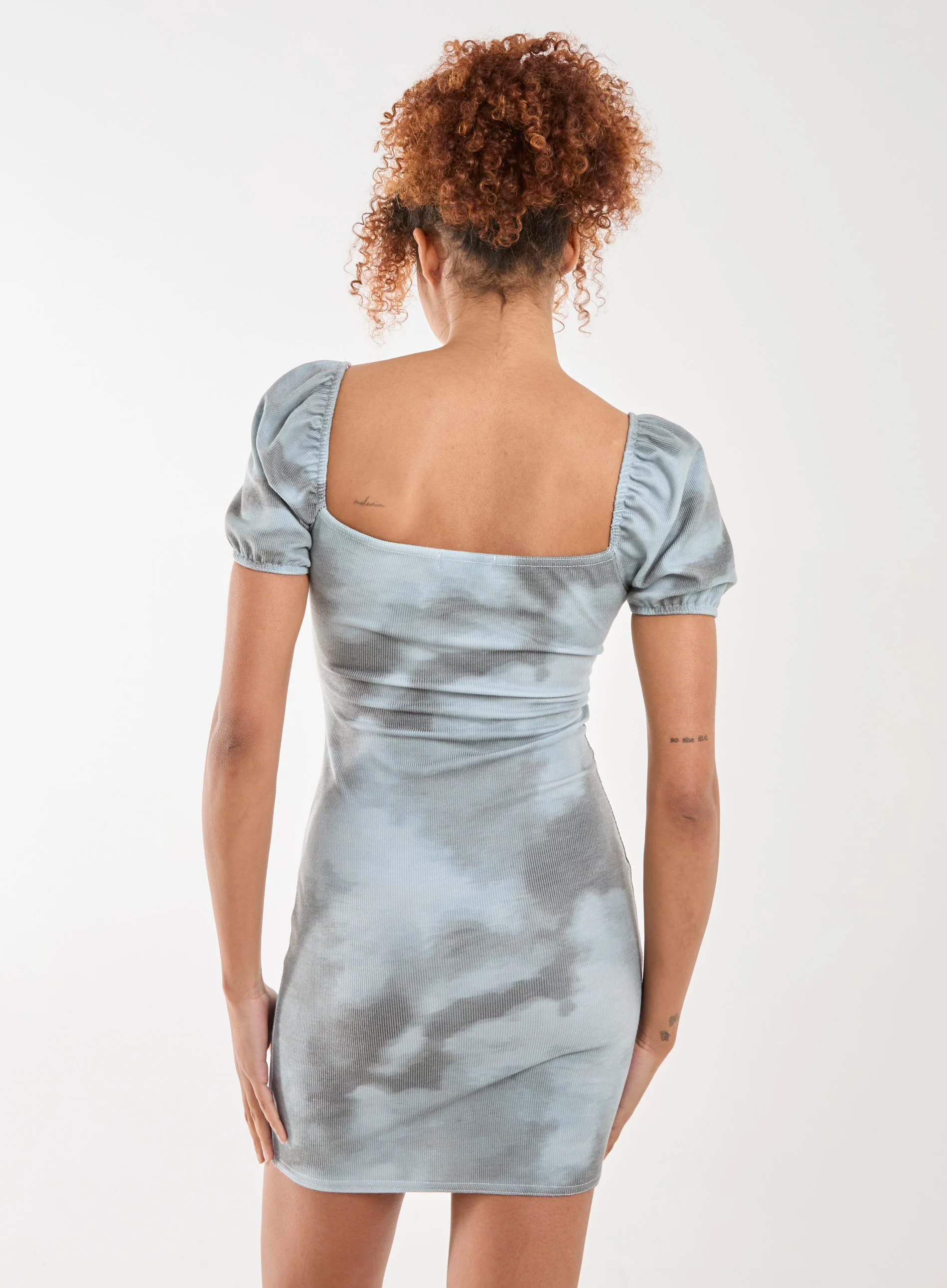 Tie Dye Print Rib Mini Dress - Image 4
