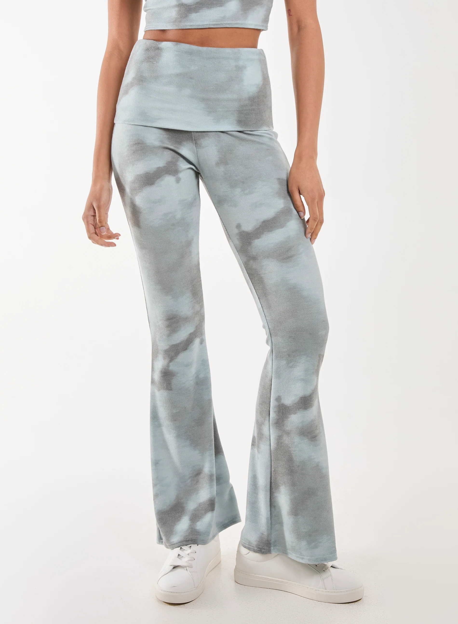 Tie Dye Rib Fold Over Flares - Image 2
