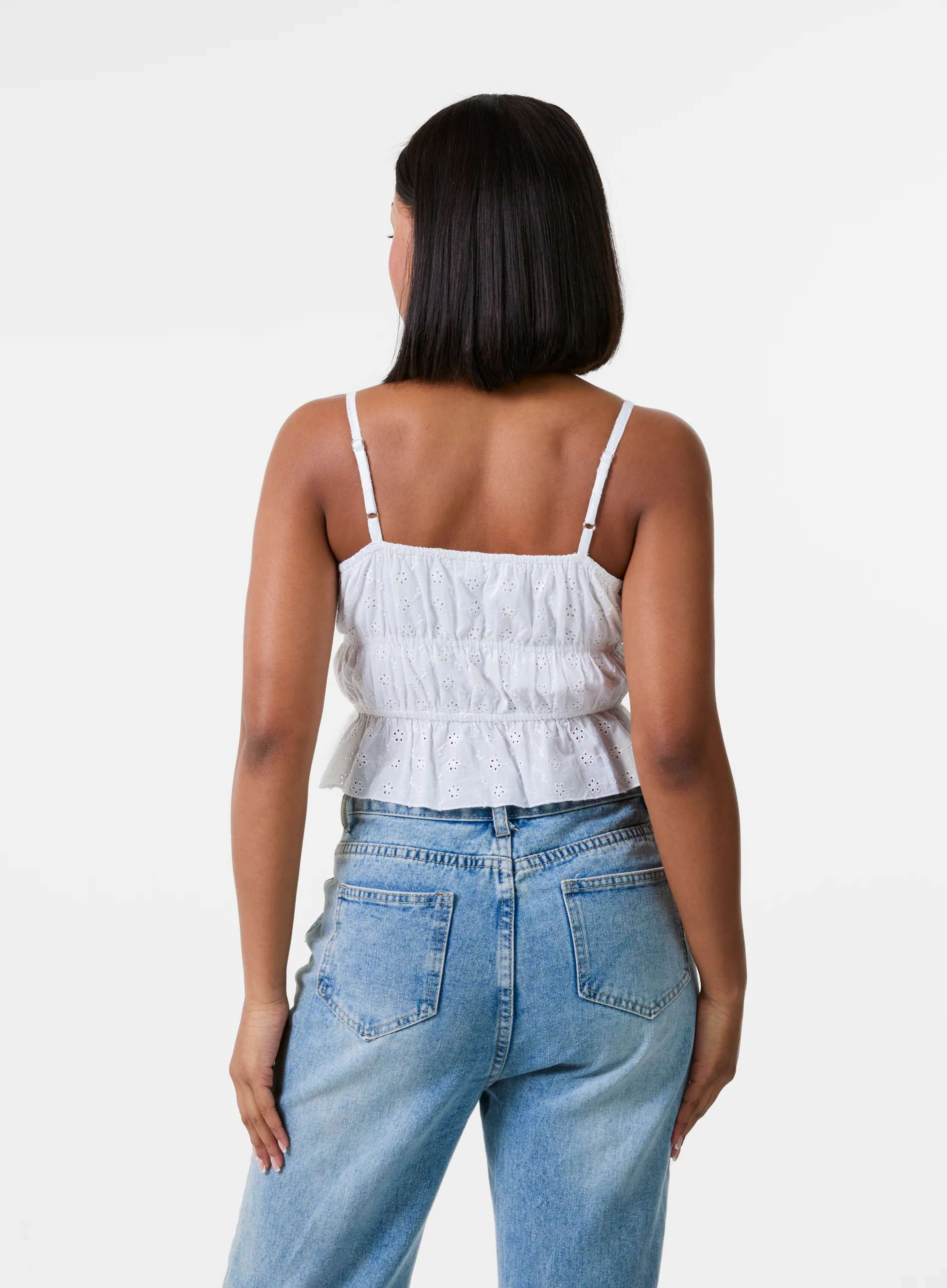 Tie Front Broderie Cami Top - Image 5