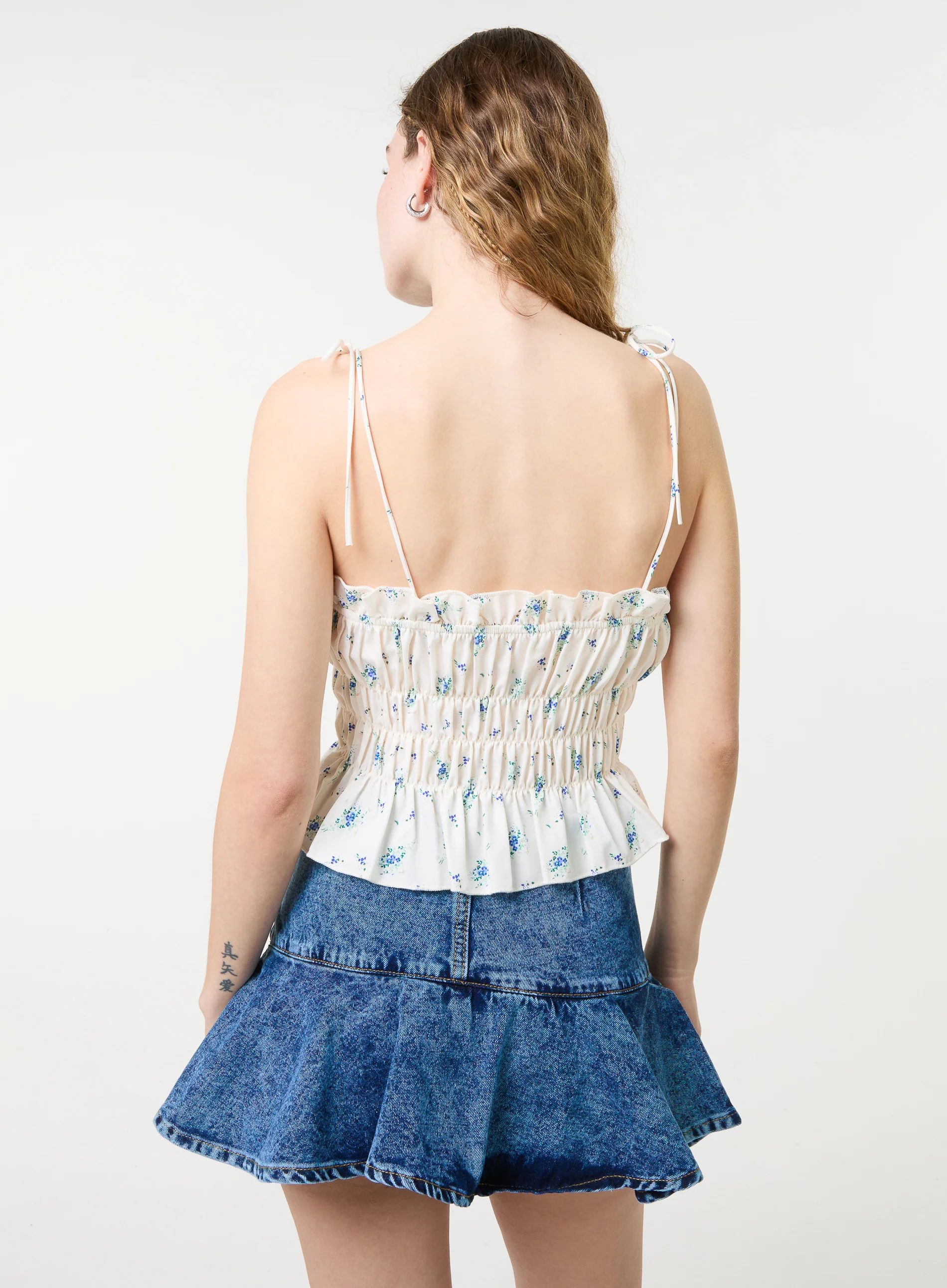 Tie Front Ditsy Cami Top - Image 4