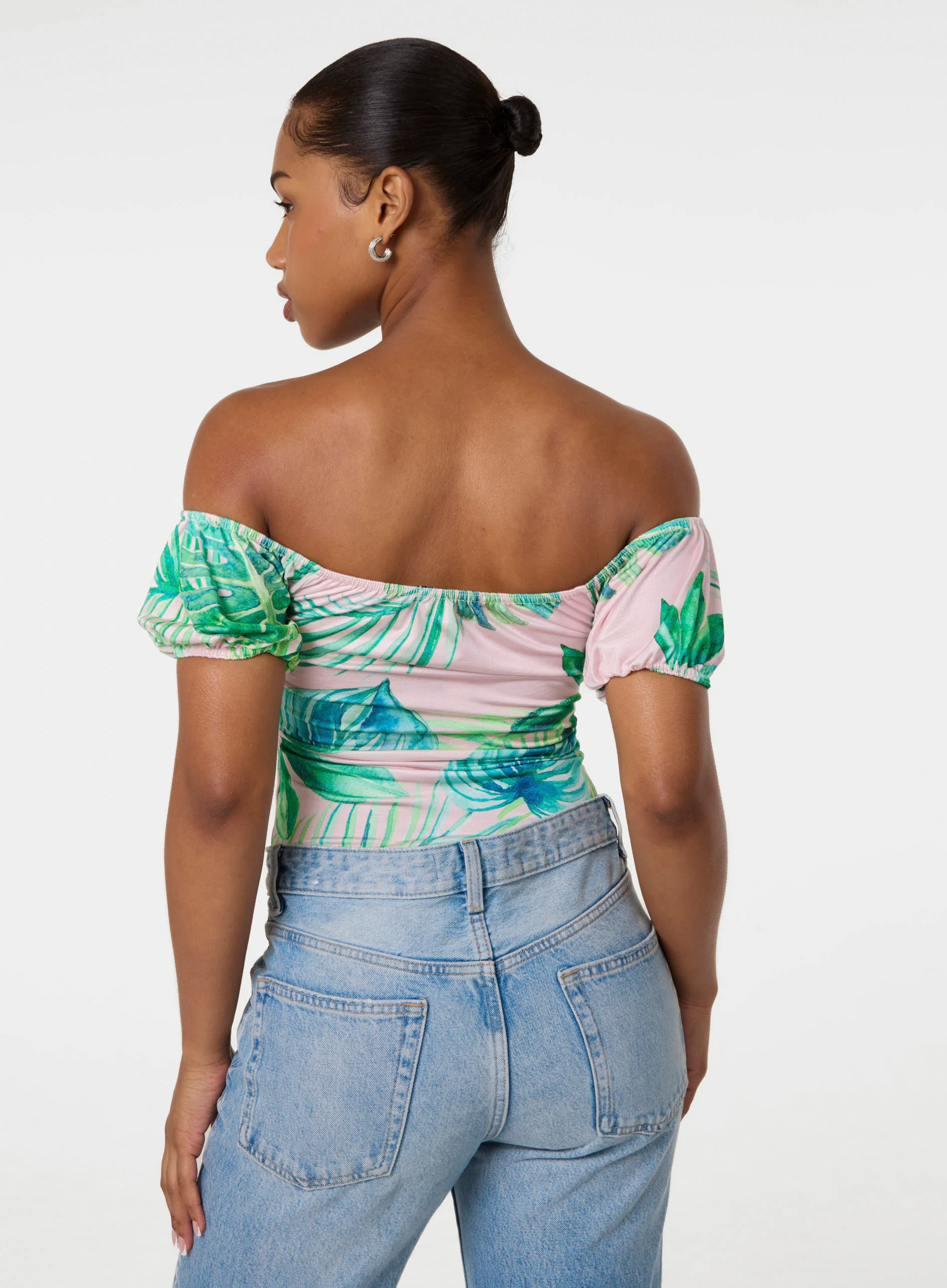 Tropical Bardot Cut-Out Bodysuit - Image 5