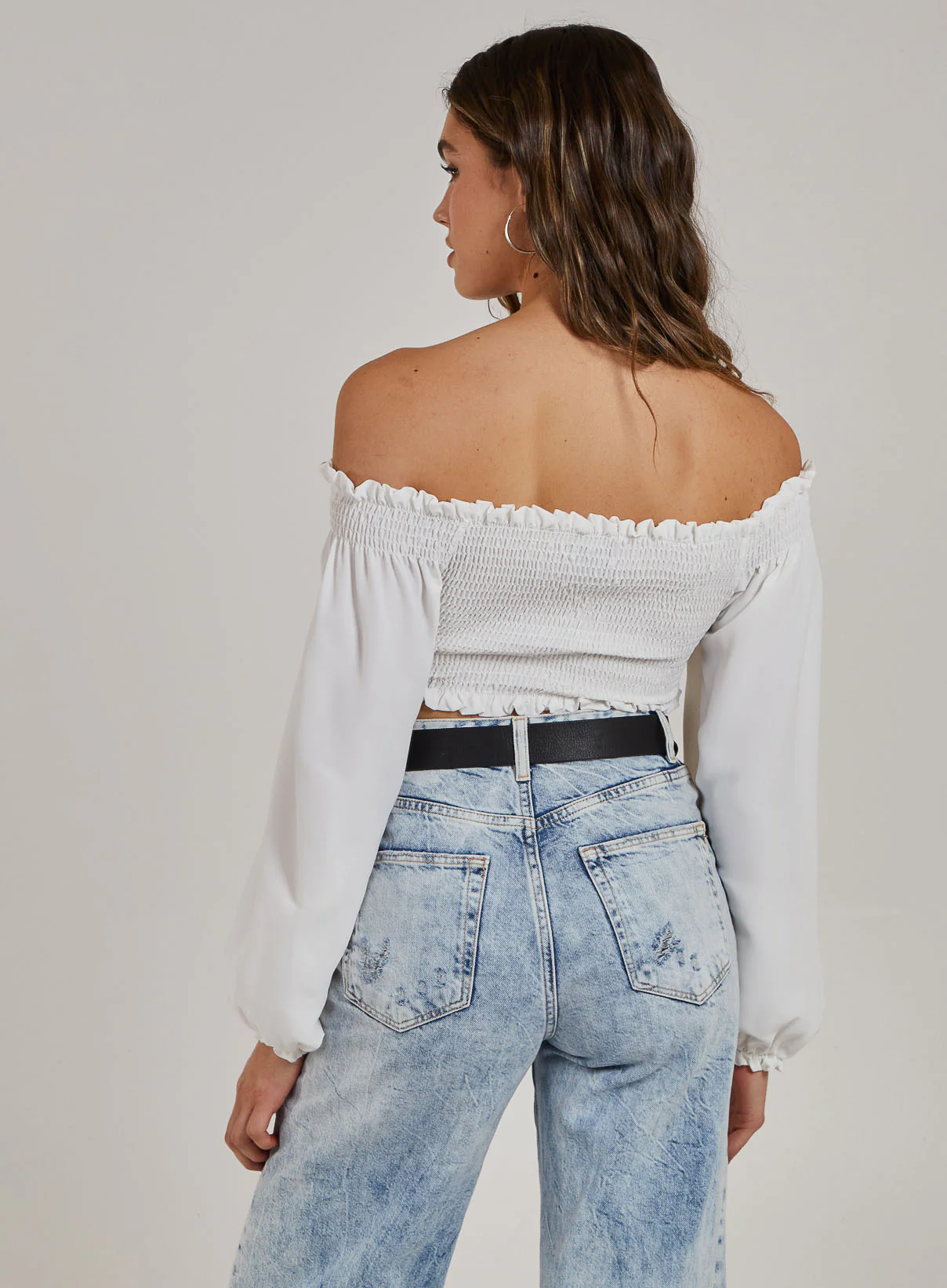 Twist Front Balloon Sleeve Crop Top - Image 4