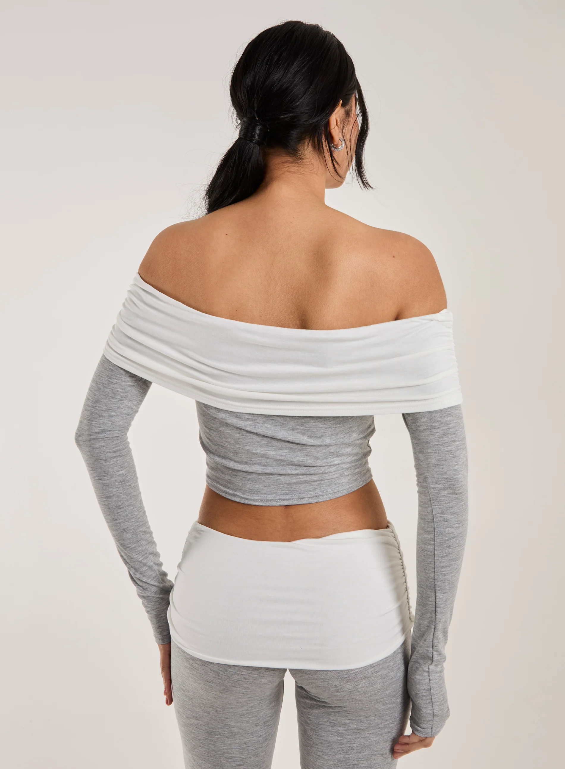 Two Tone Bardot Top - Image 5