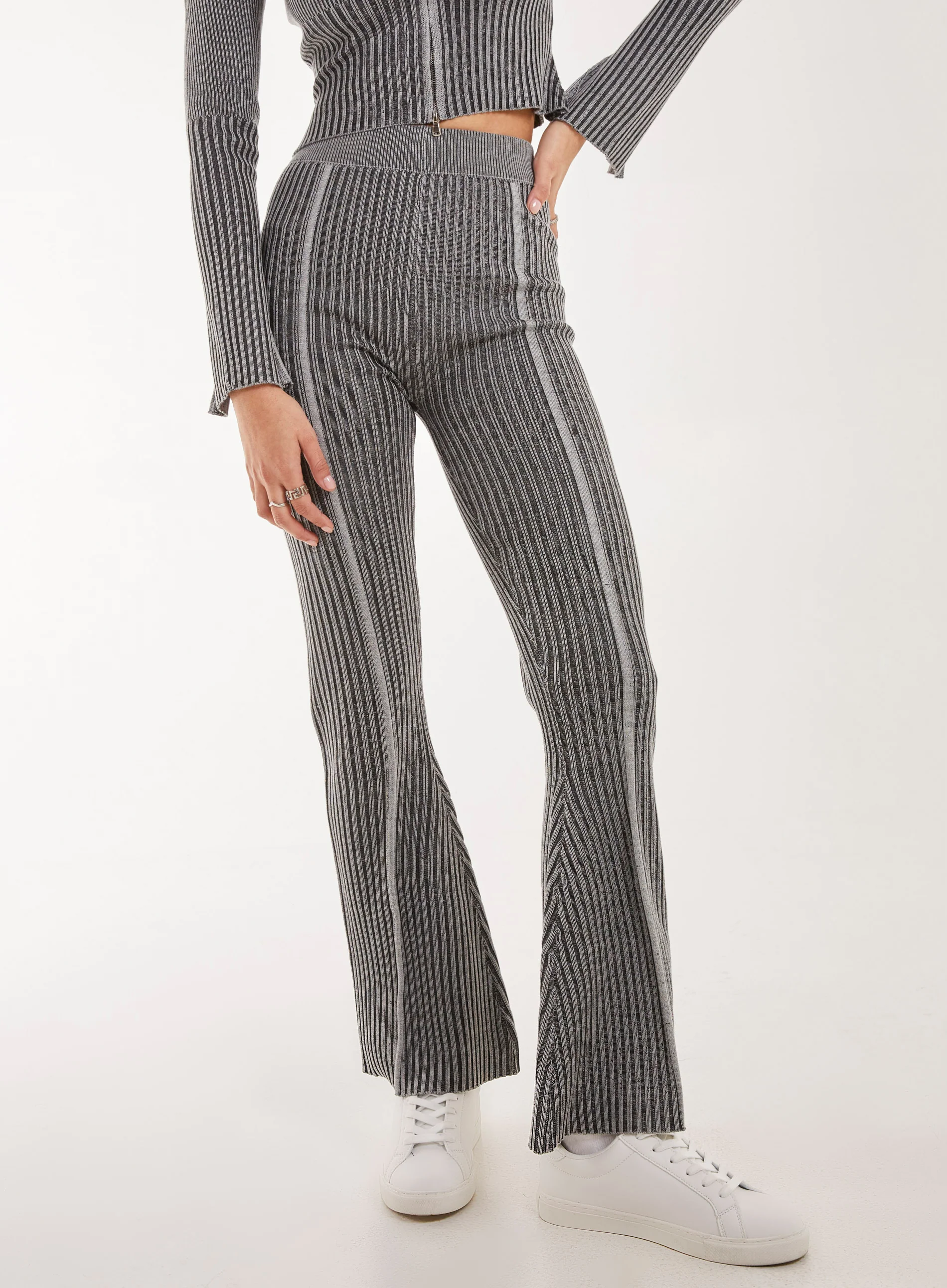 Two Tone Rib Seam Detail Flares - Image 2