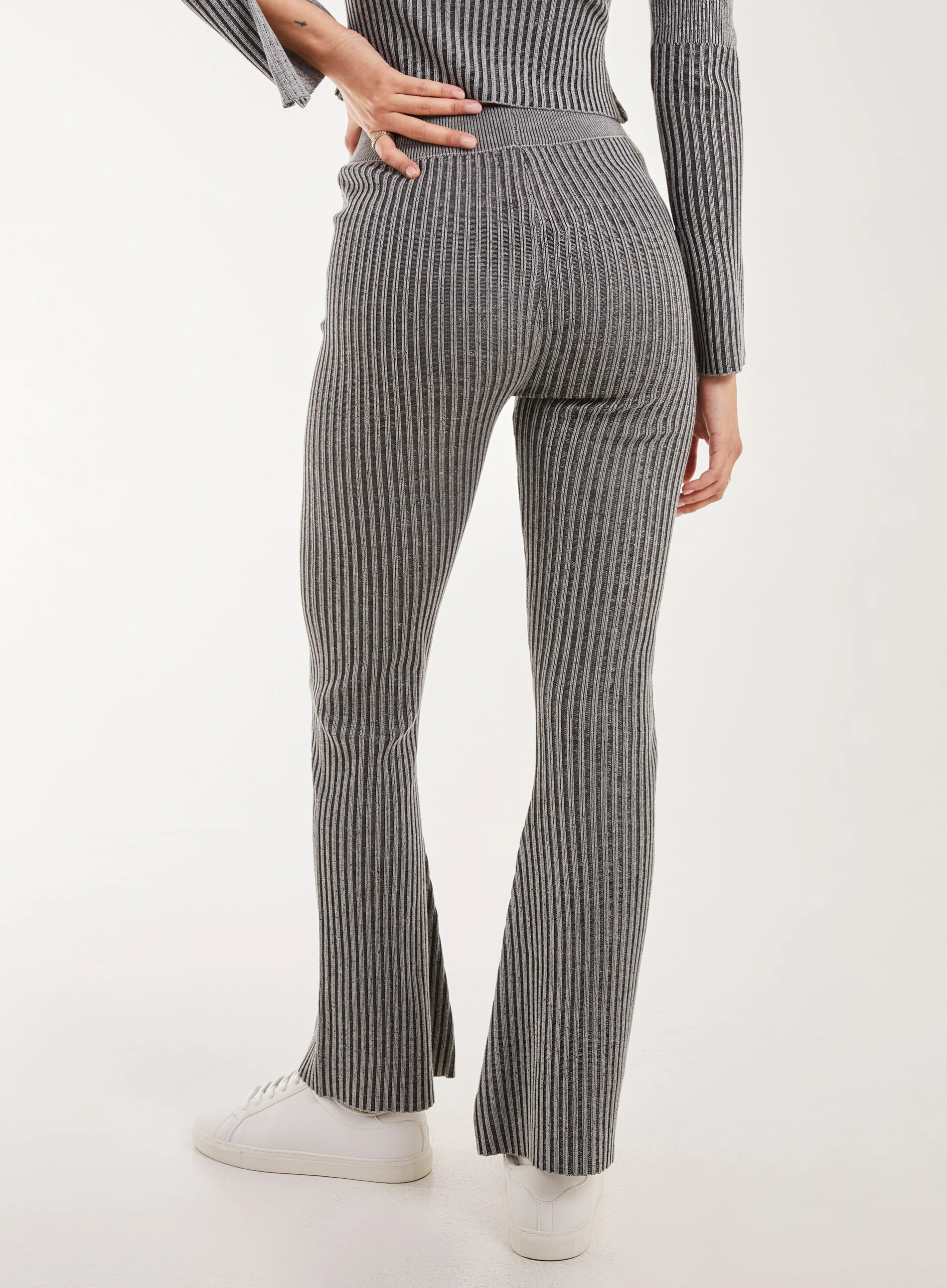 Two Tone Rib Seam Detail Flares - Image 4