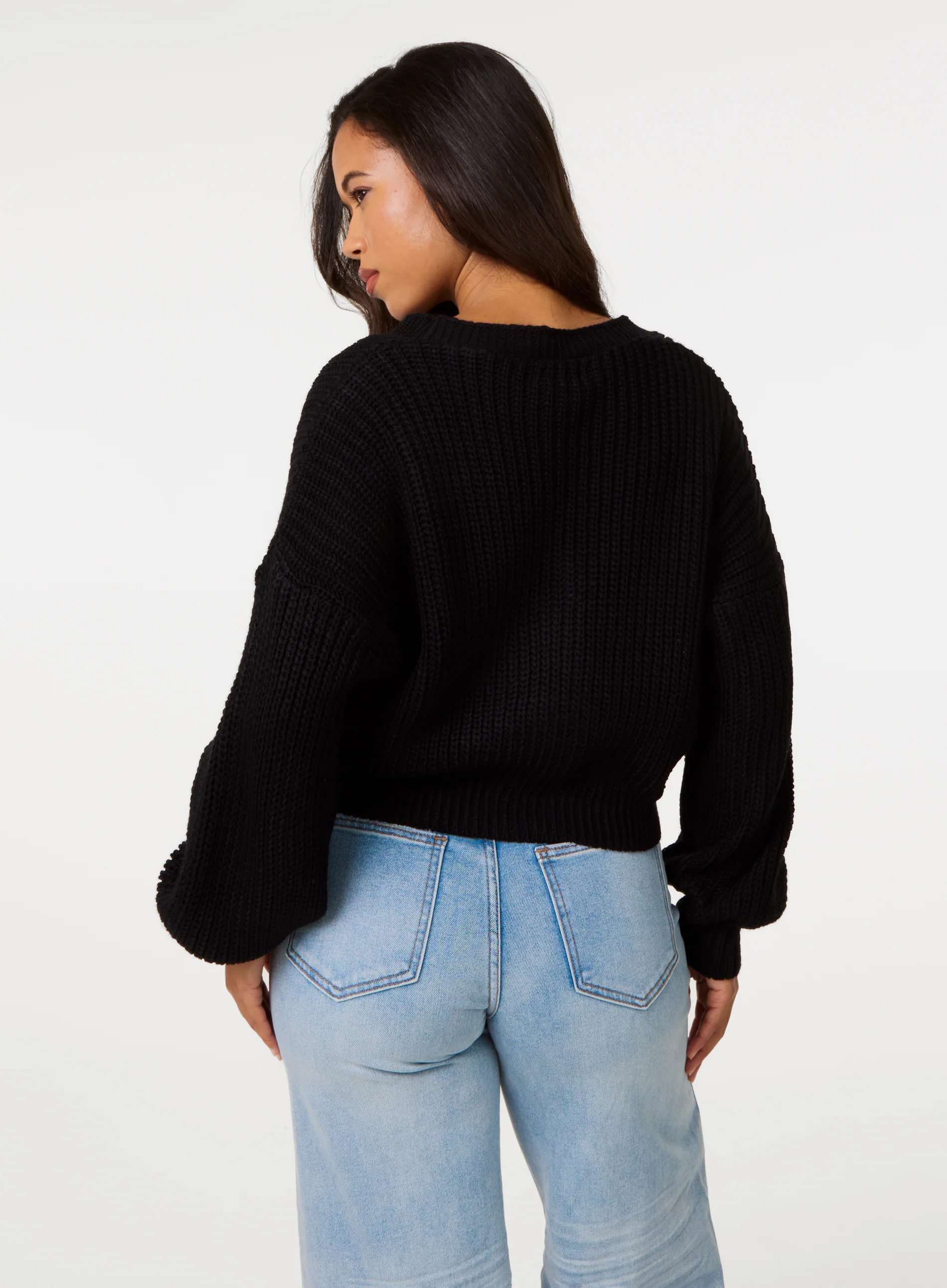V Neck Three Button Cardigan - Image 4