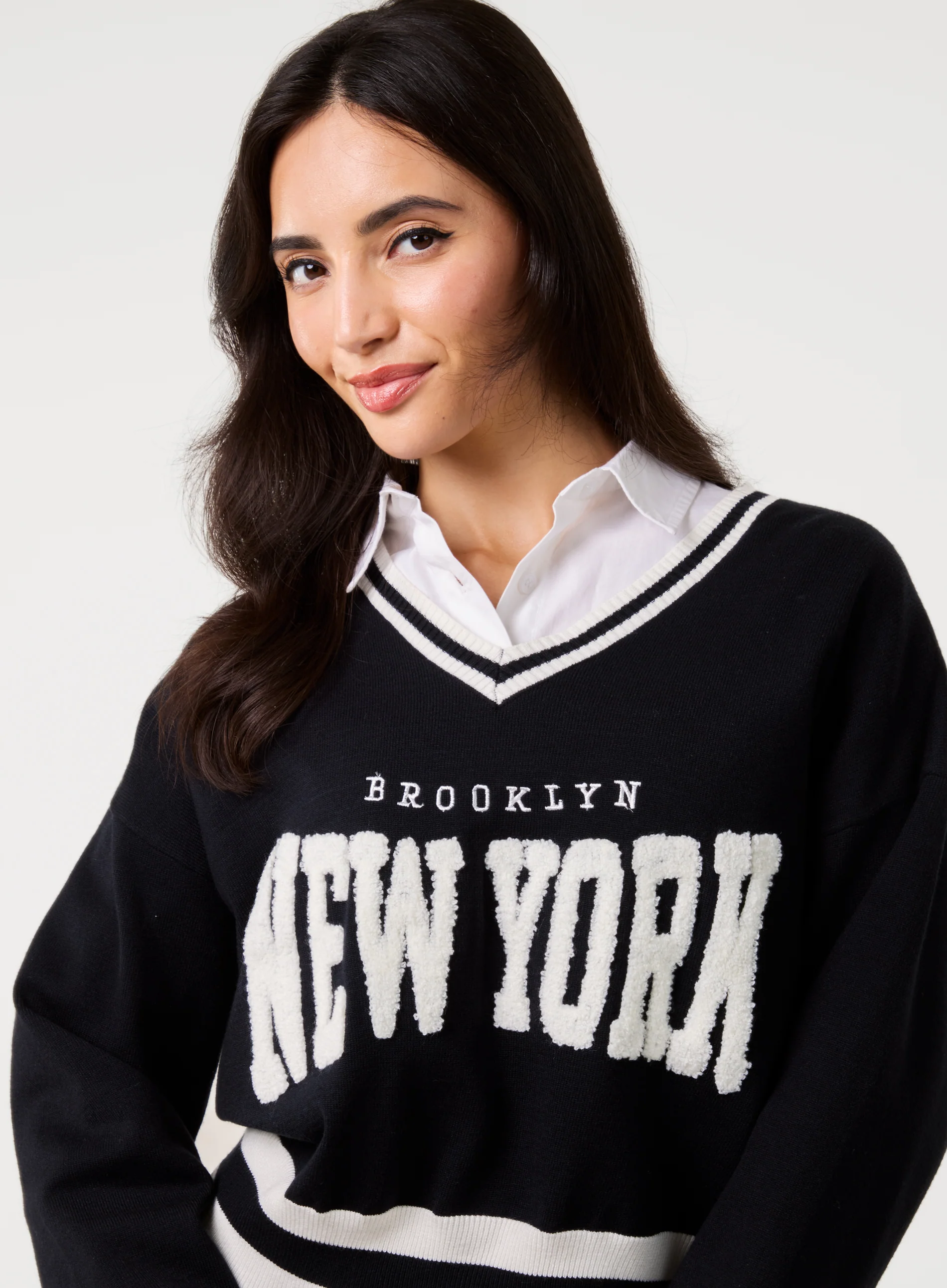 V Neck Varsity Sweatshirt - Image 3
