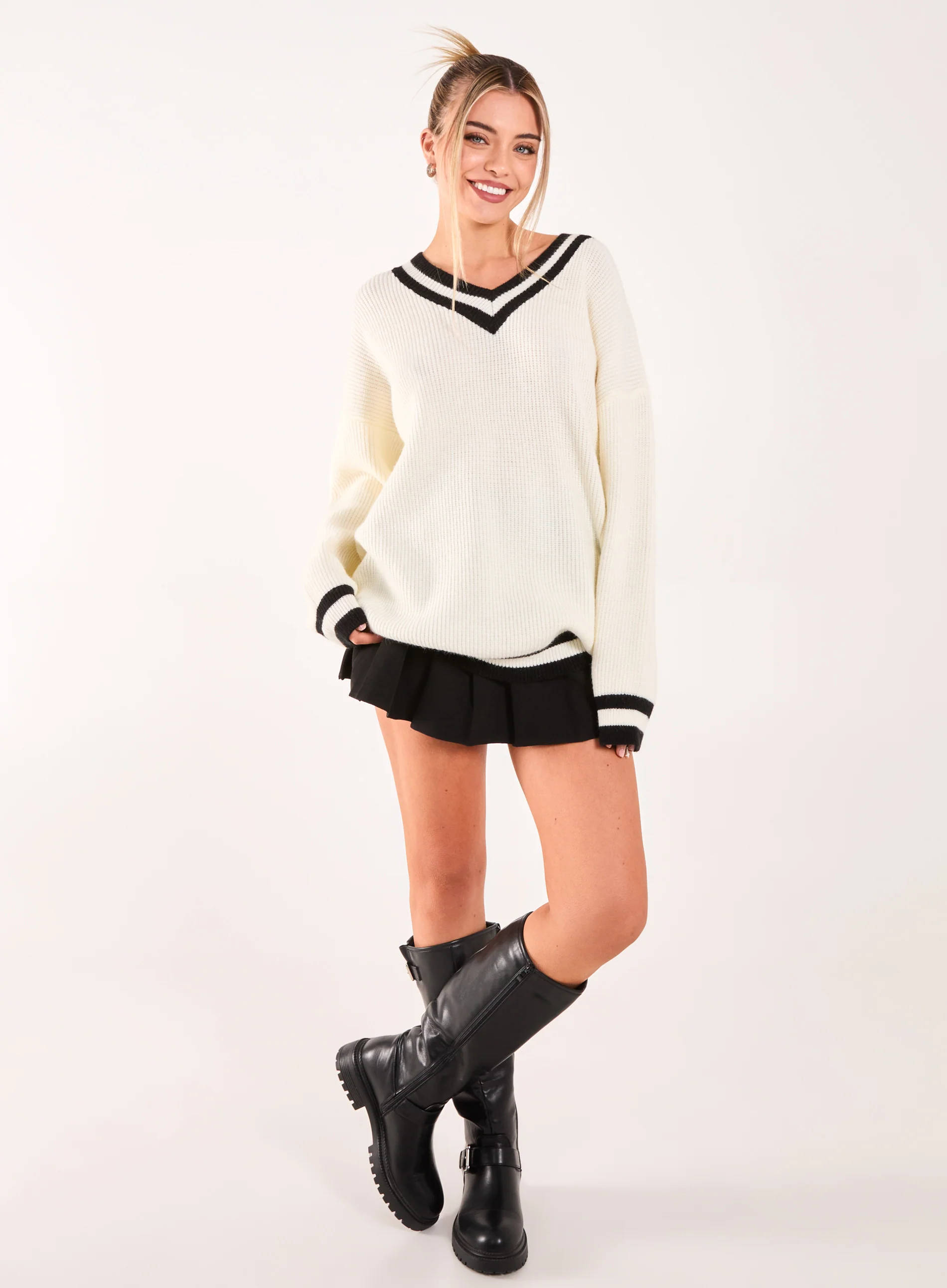 Varsity Knit Oversized Jumper - Image 2