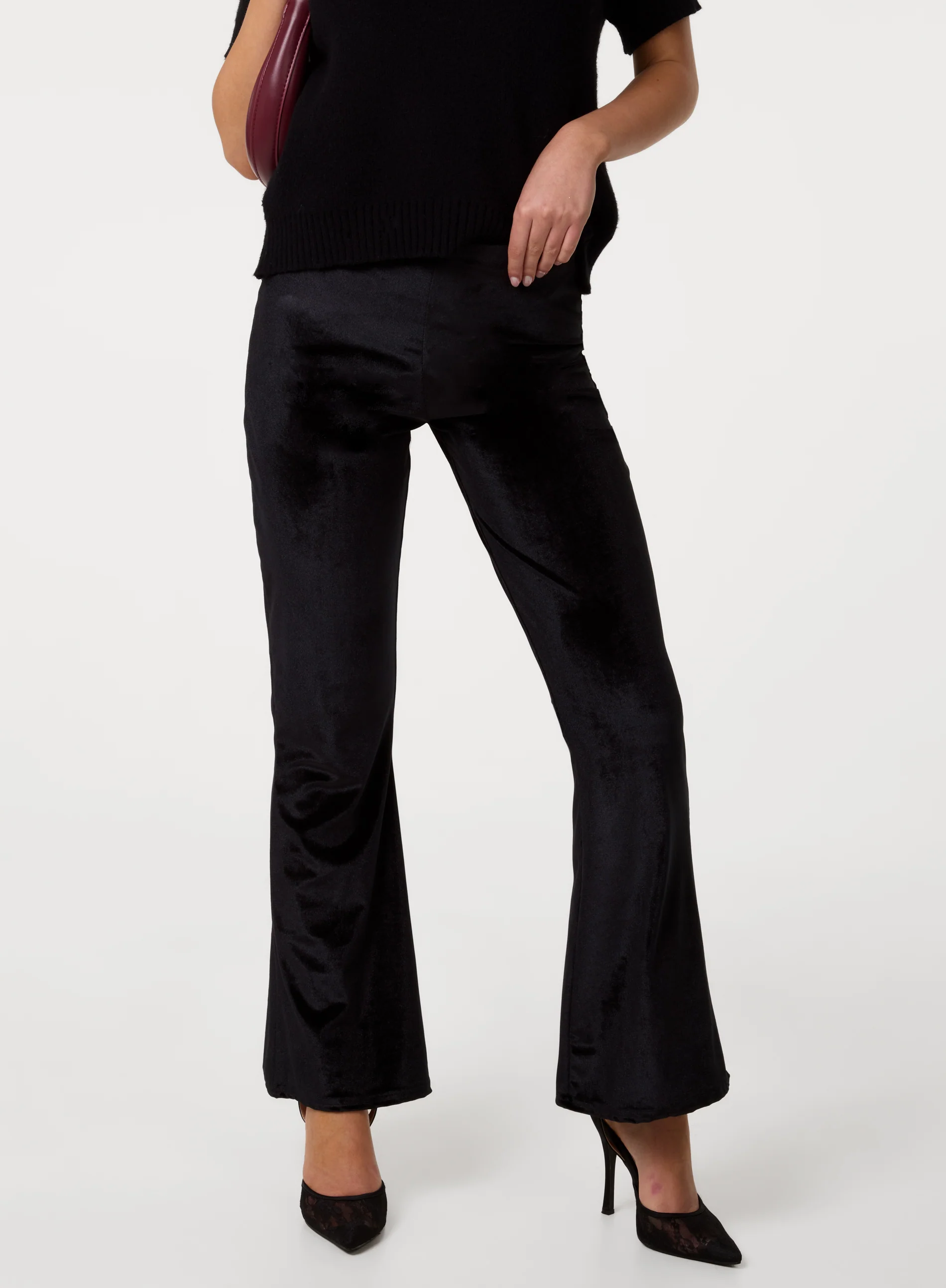 Velvet Flare Trousers - Image 2