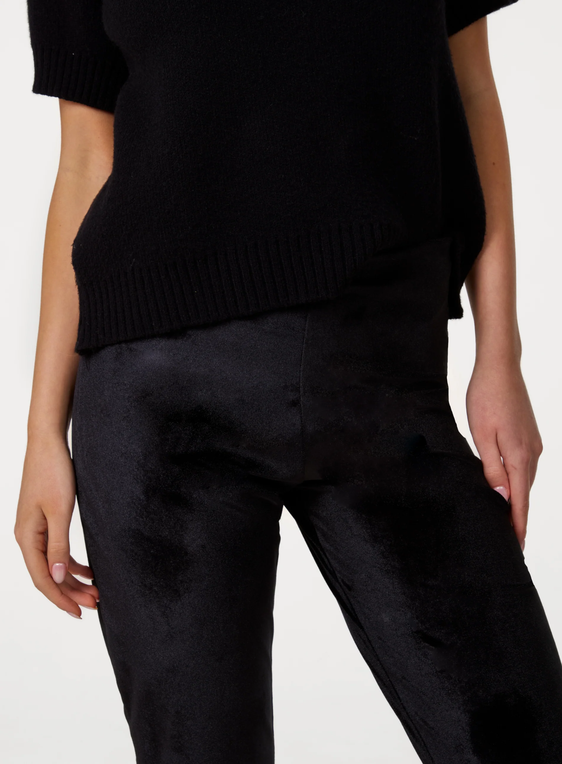 Velvet Flare Trousers - Image 3