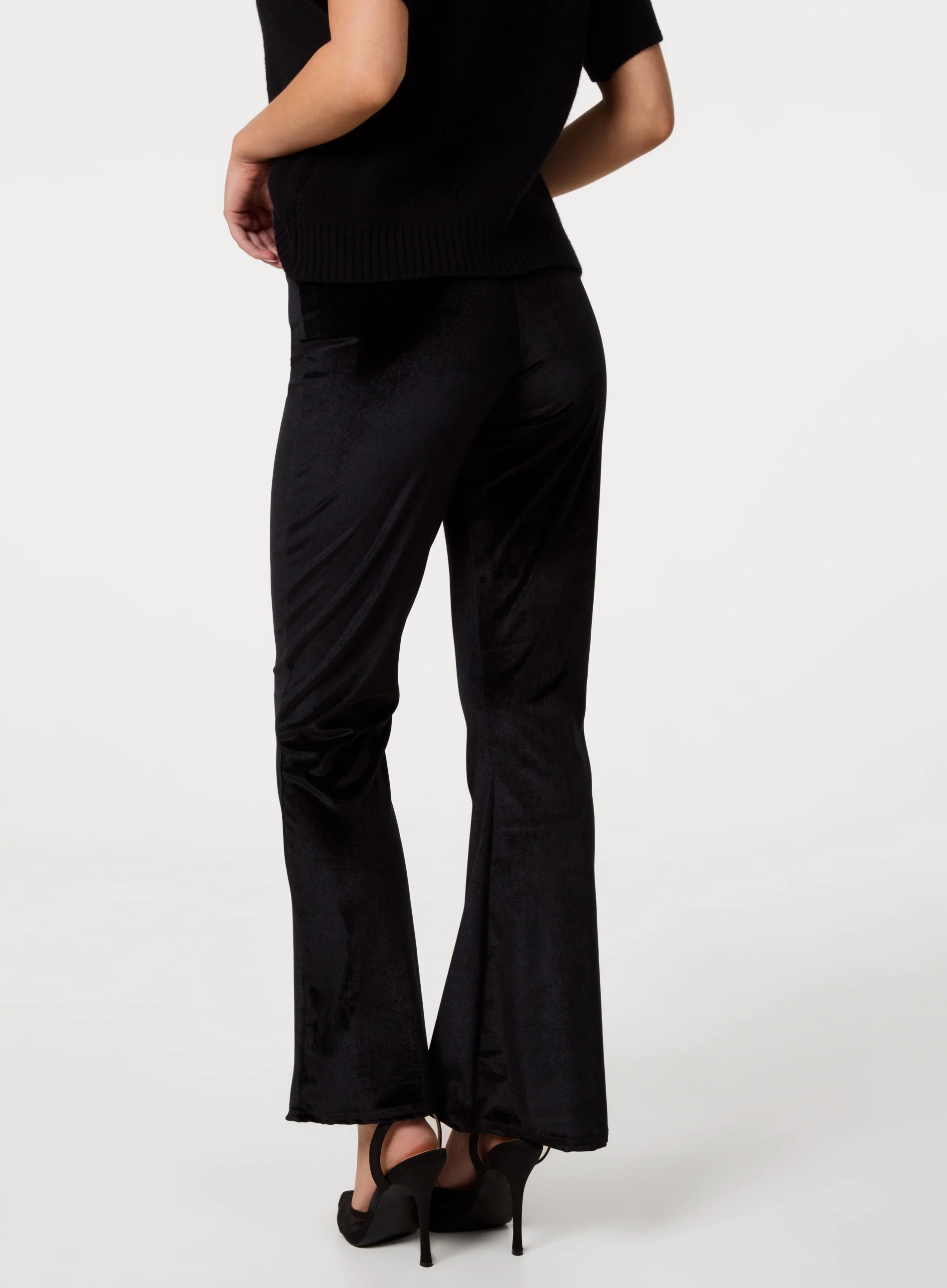 Velvet Flare Trousers - Image 4