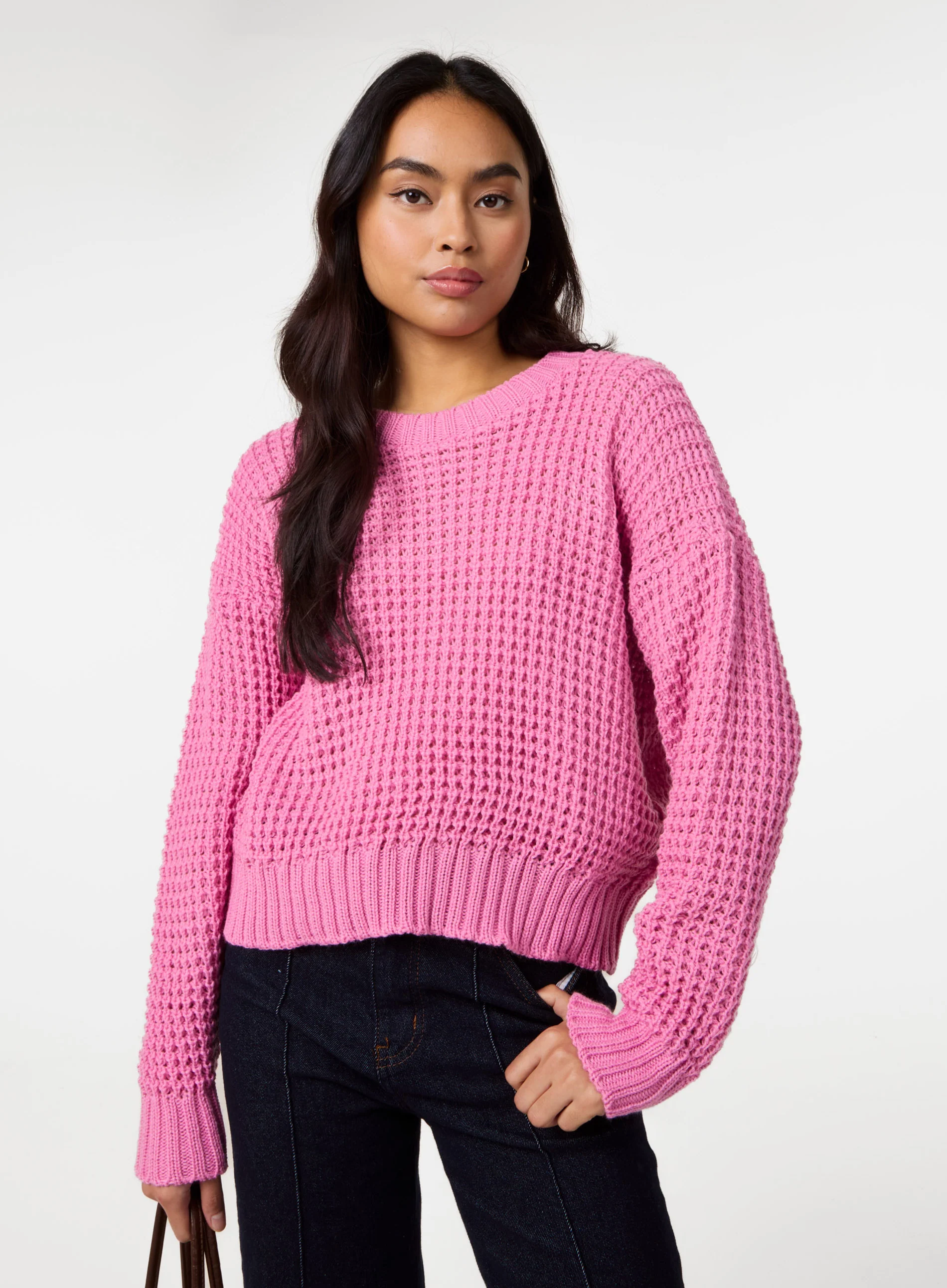 Waffle Knit Crop Jumper - Image 2