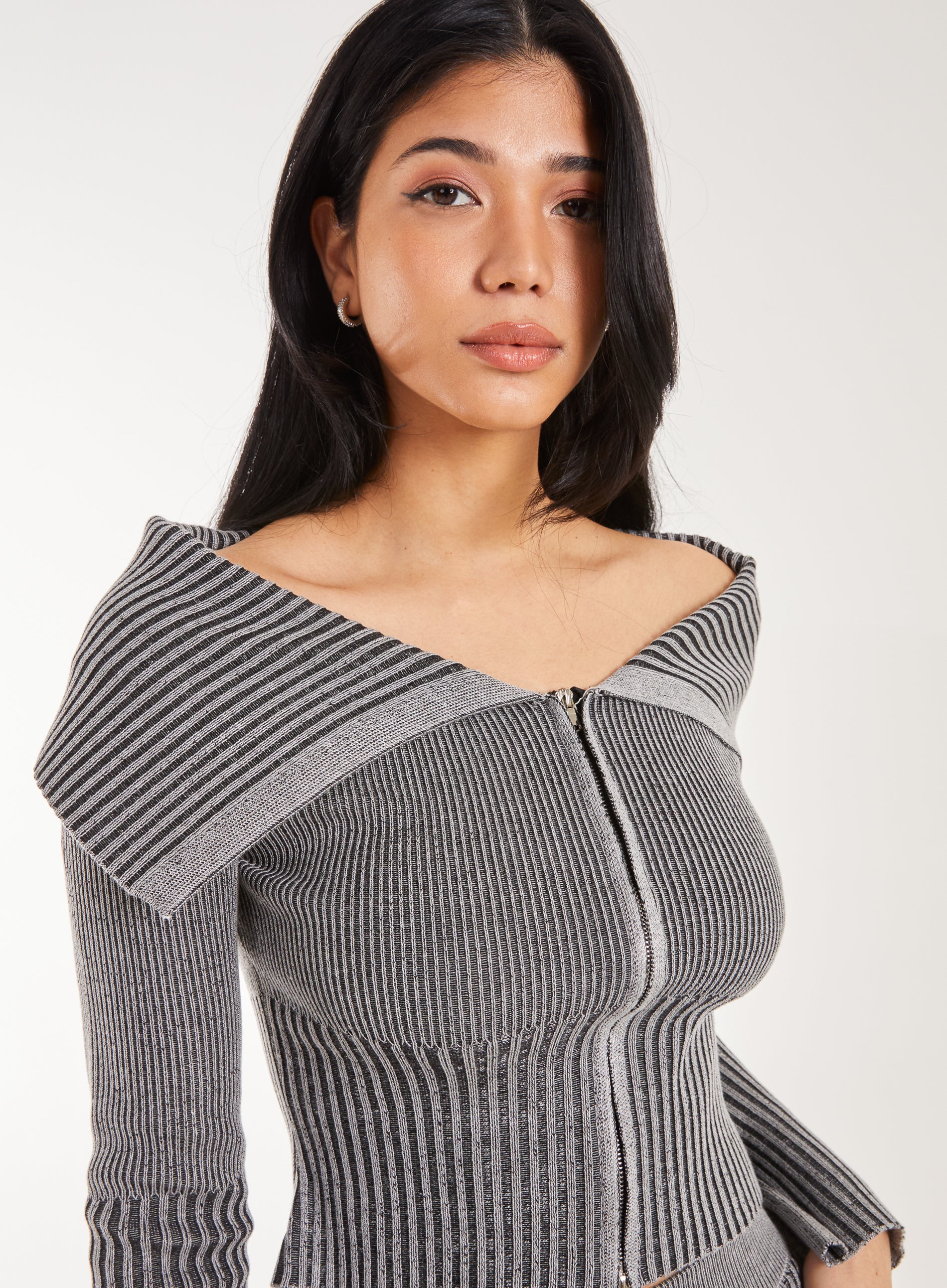 Washed Rib Fold-Over Cardigan - Image 3