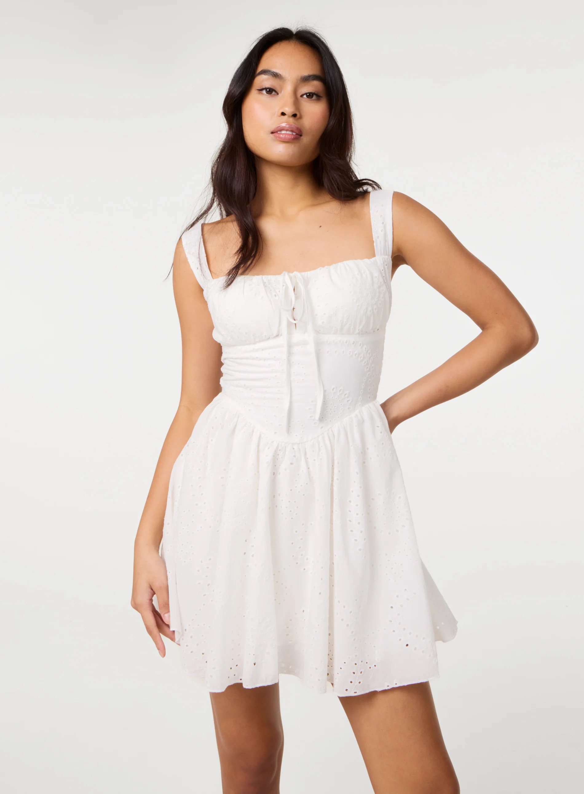 Broderie Skater Dress - Image 3