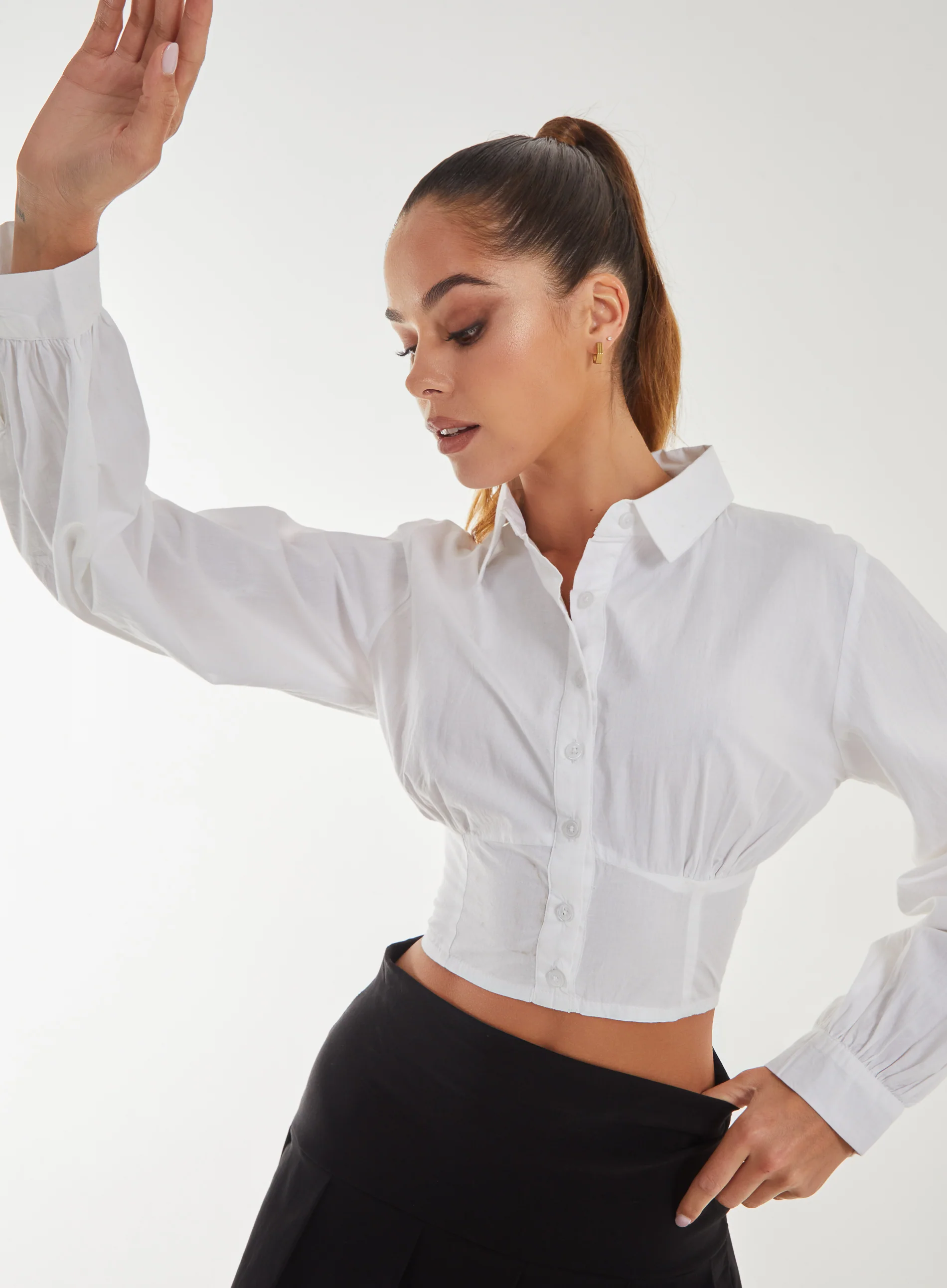 Corset Cropped Shirt - Image 3