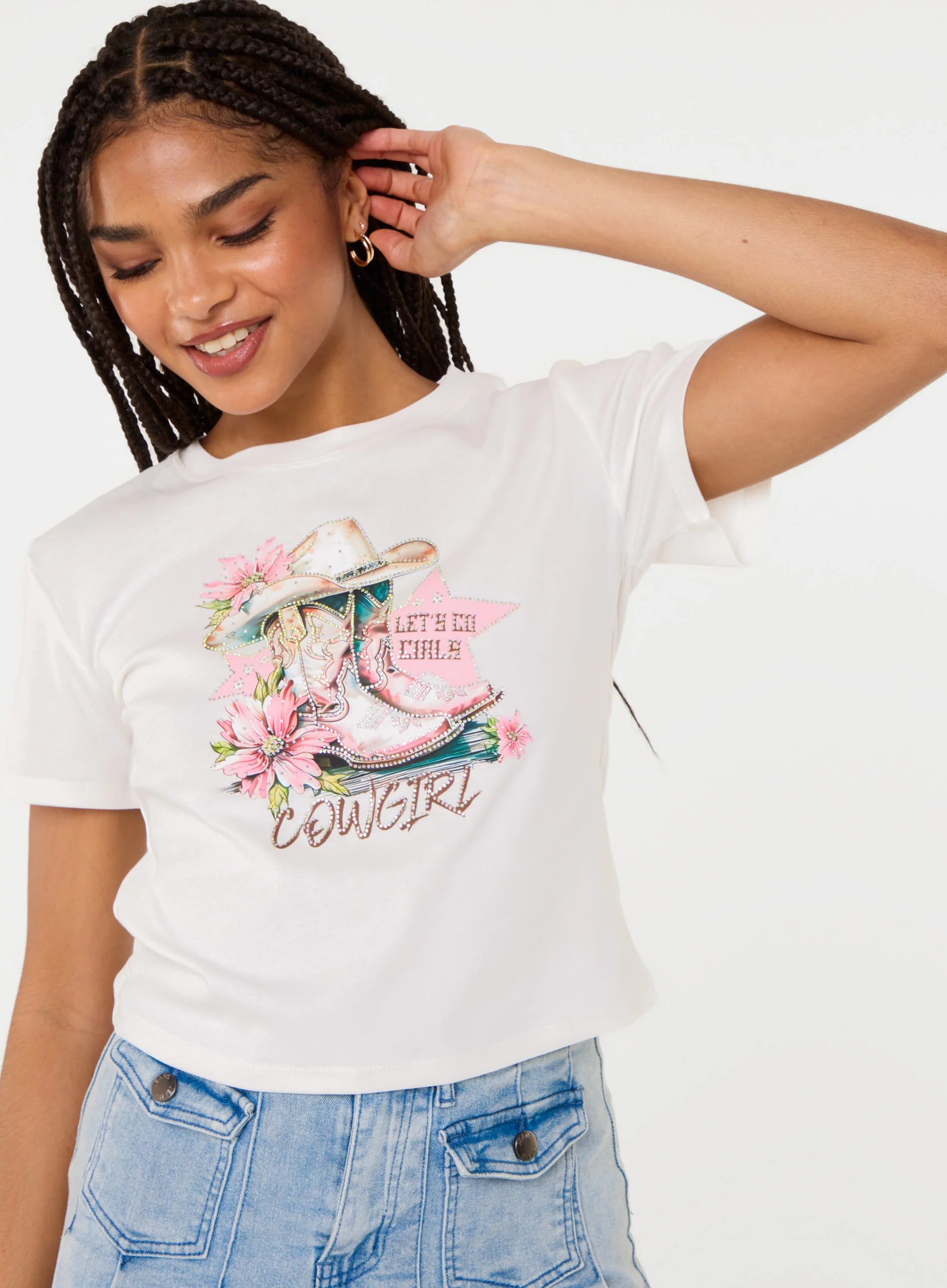 Cowboy Boot Embellished T-Shirt - Image 2