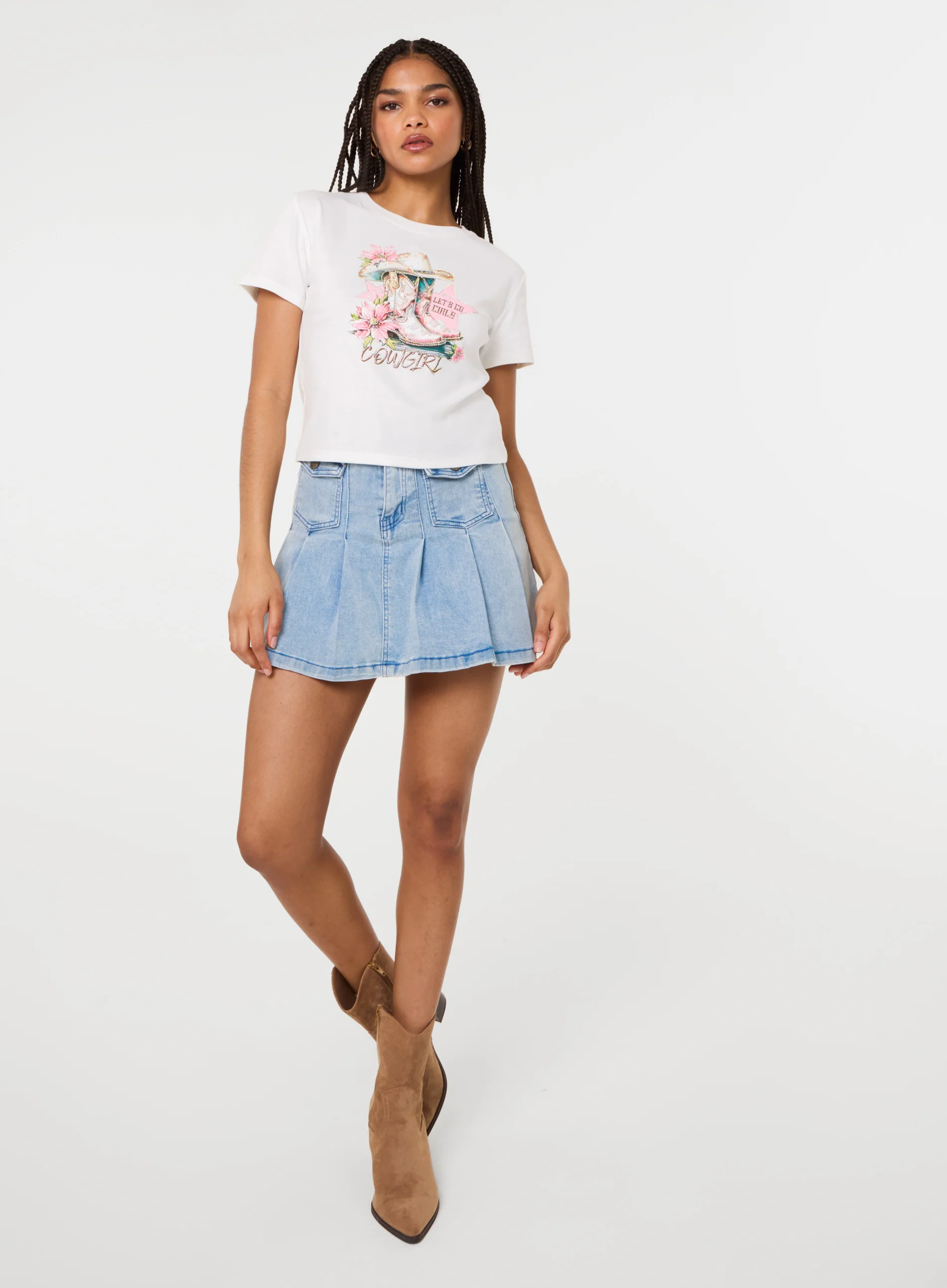 Cowboy Boot Embellished T-Shirt - Image 3