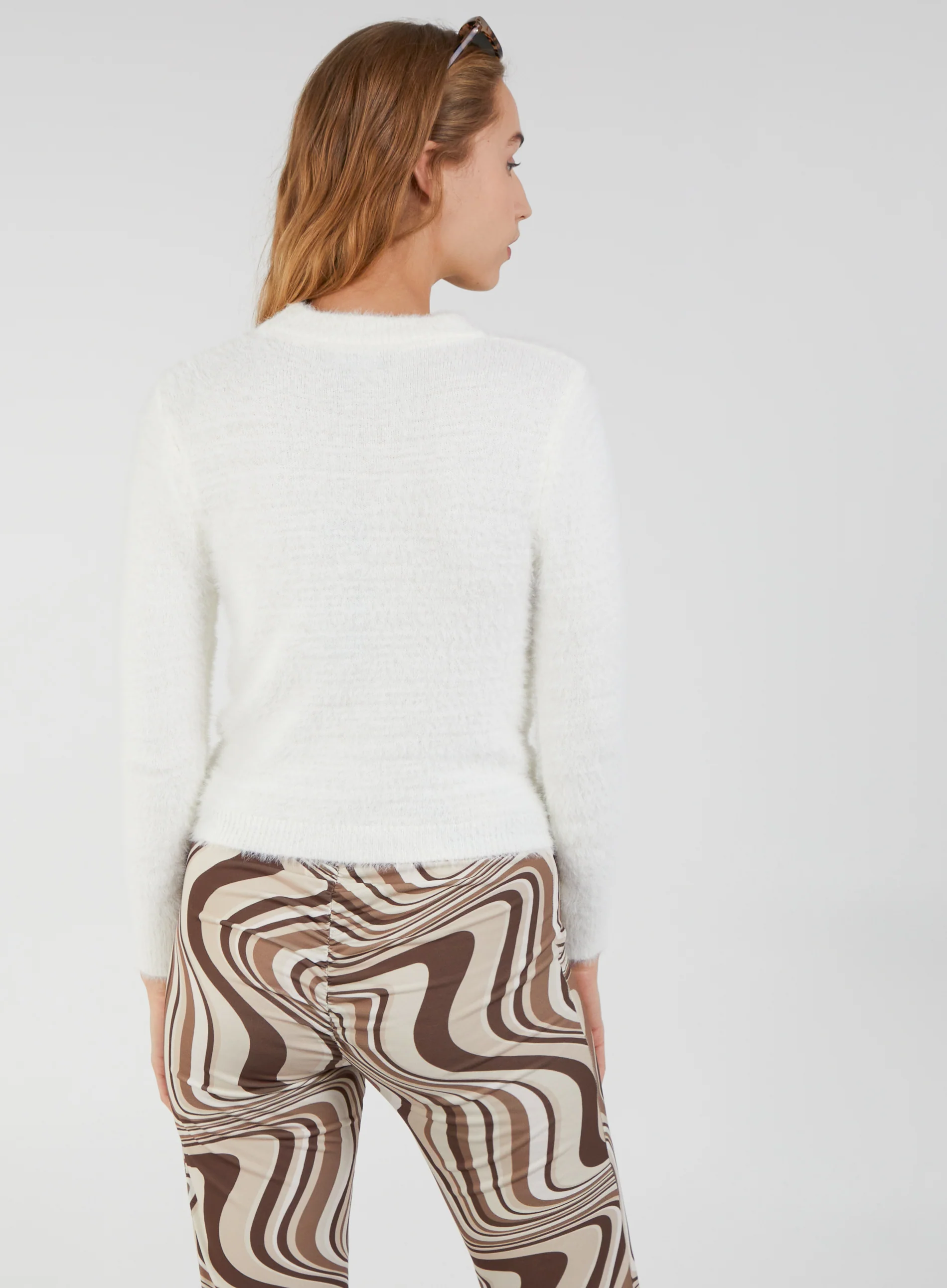 Fluffy Cut Out High Neck Jumper - Image 5
