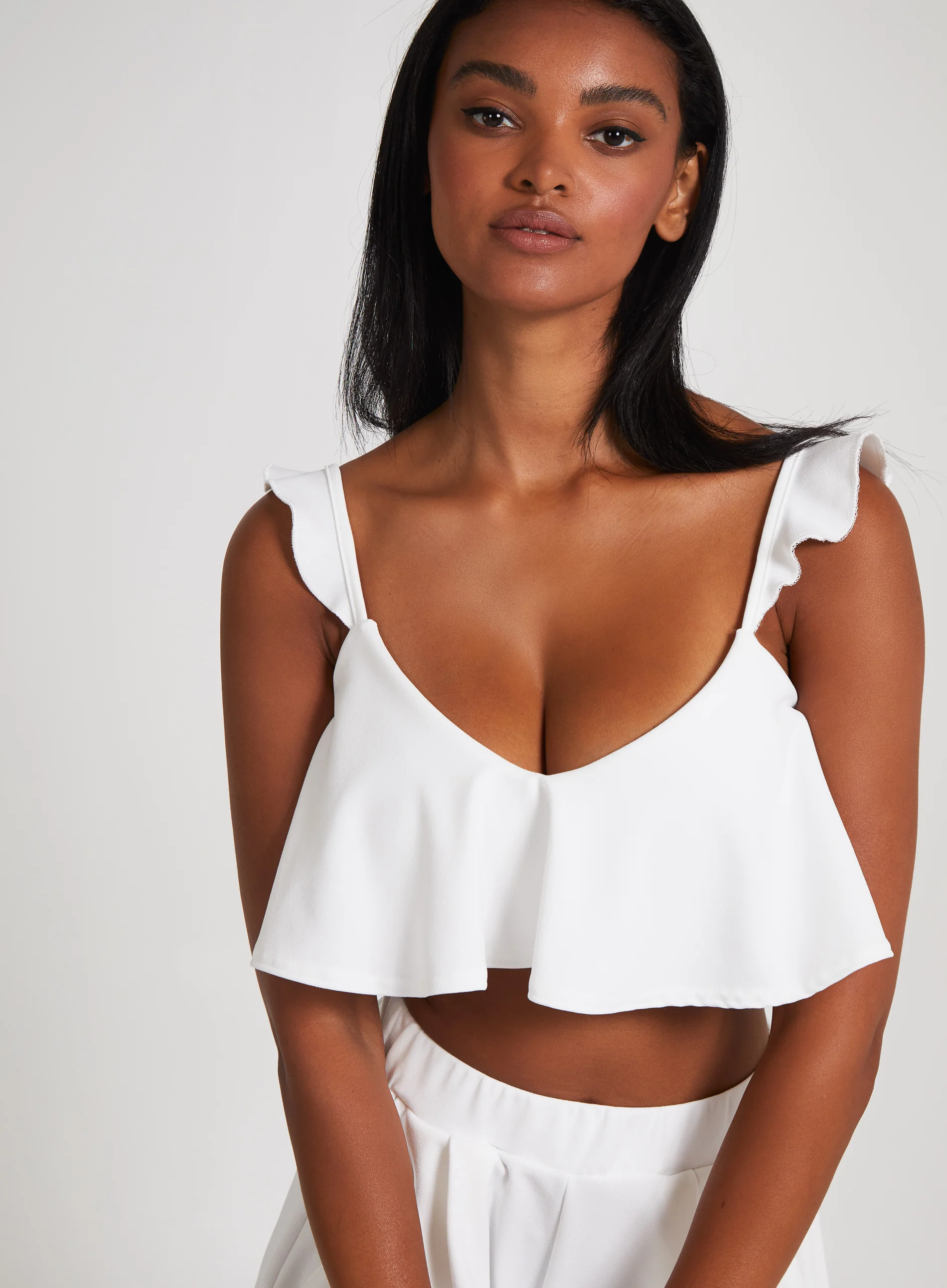 Frill Strap Detail Crop Top - Image 2