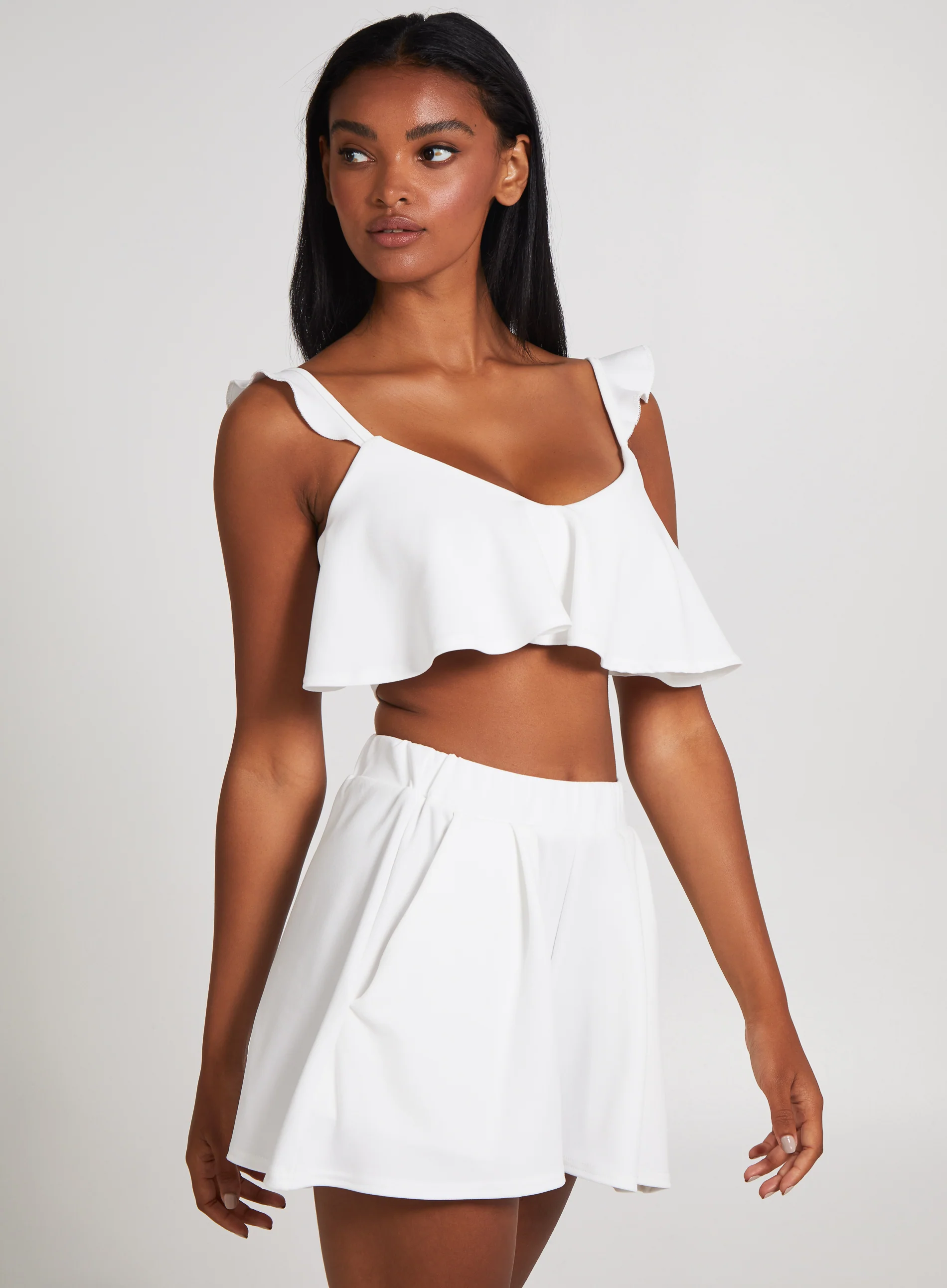 Frill Strap Detail Crop Top - Image 3
