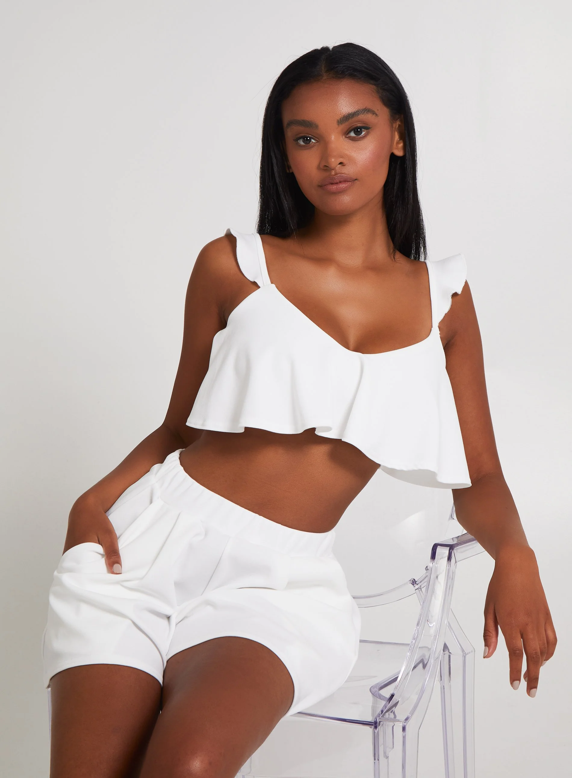 Frill Strap Detail Crop Top - Image 5