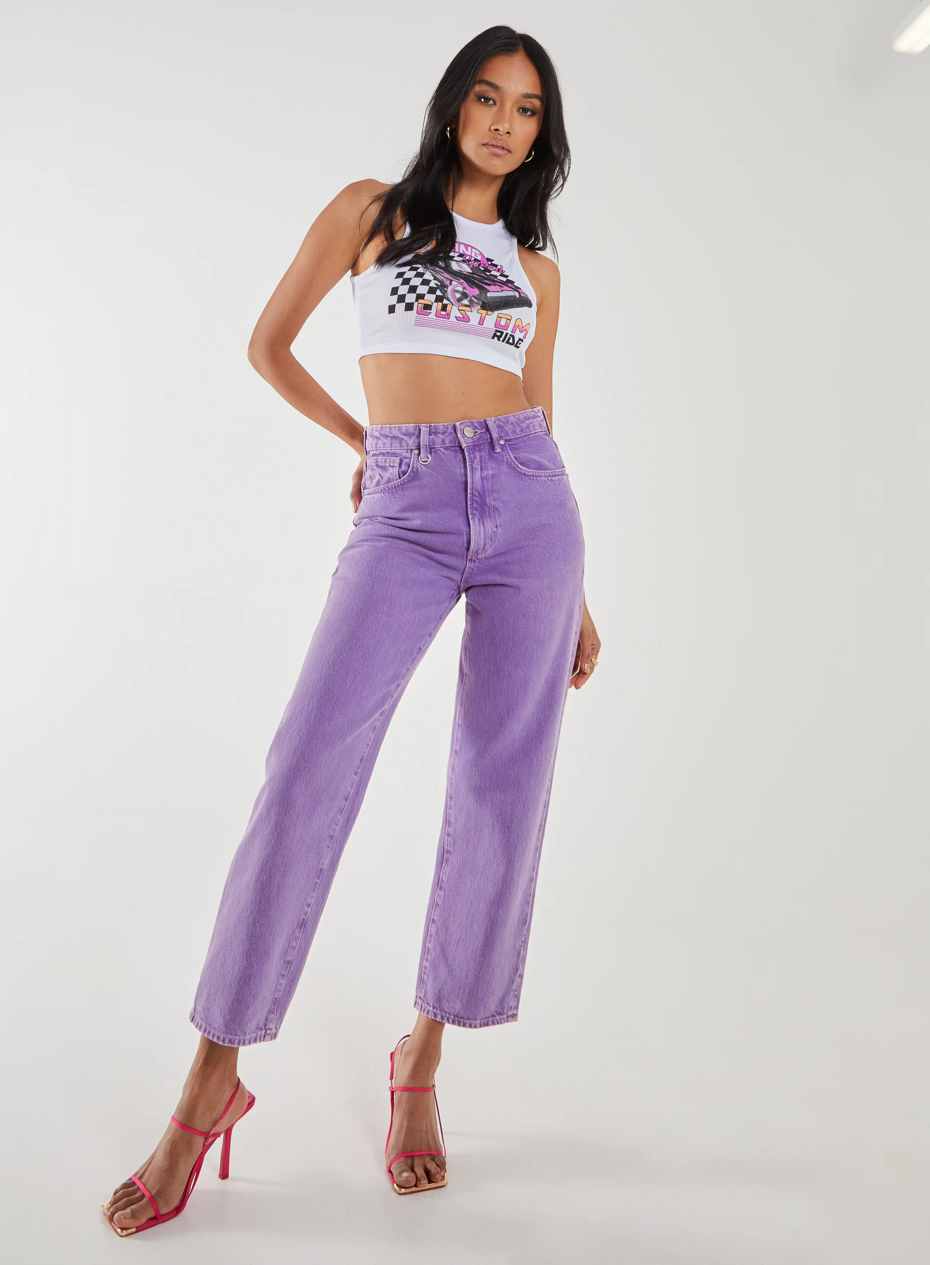Graphic Printed Cropped Vest - Image 2