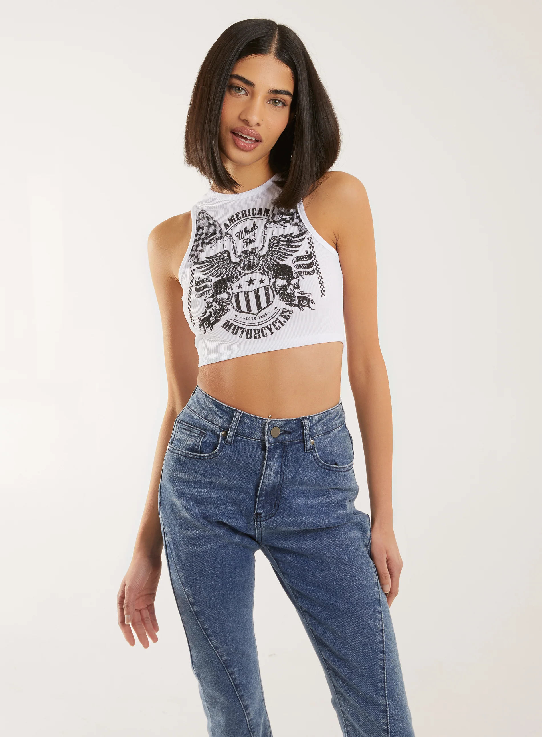 Ribbed Printed Band Vest - Image 3
