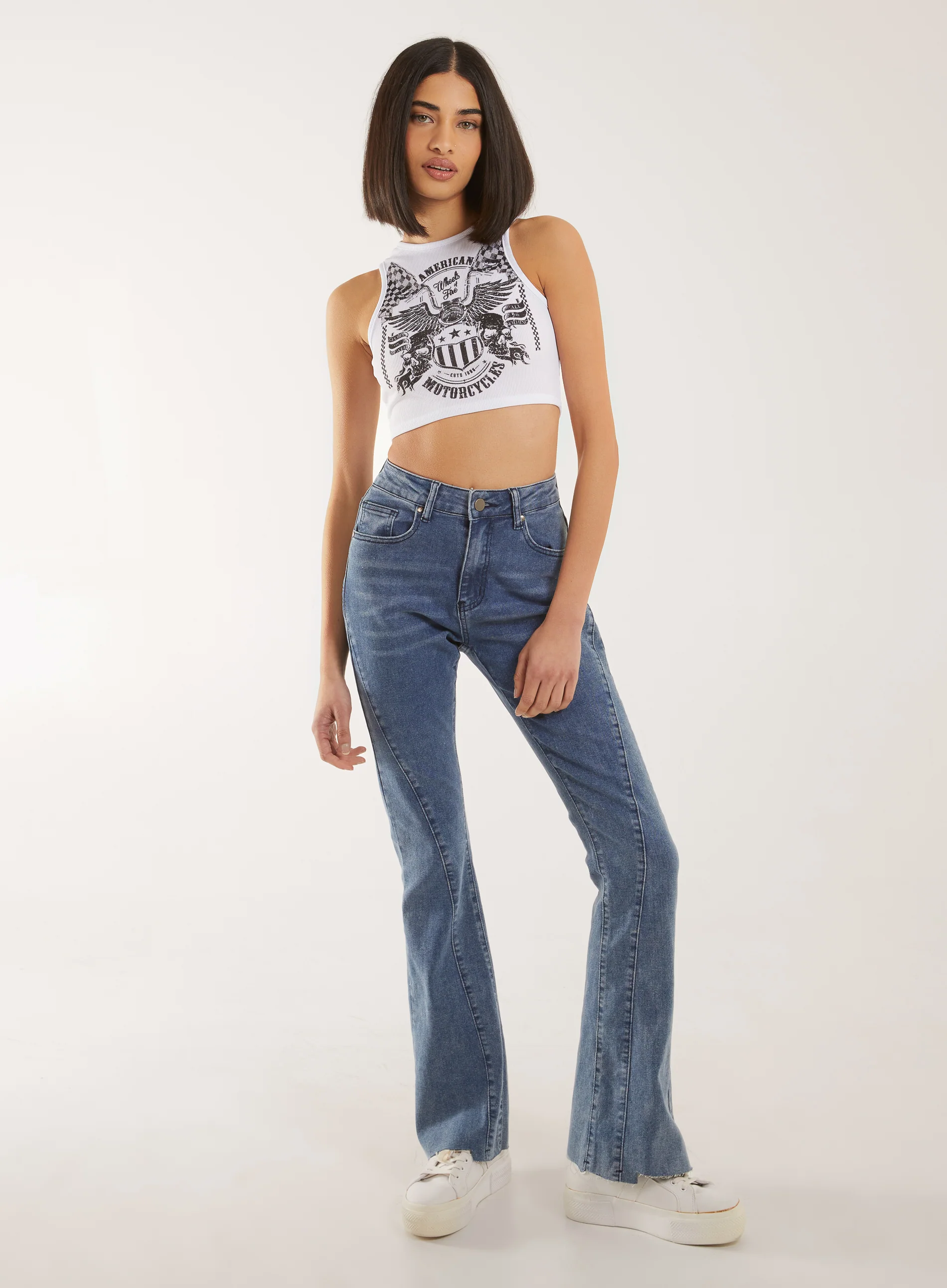 Ribbed Printed Band Vest - Image 4