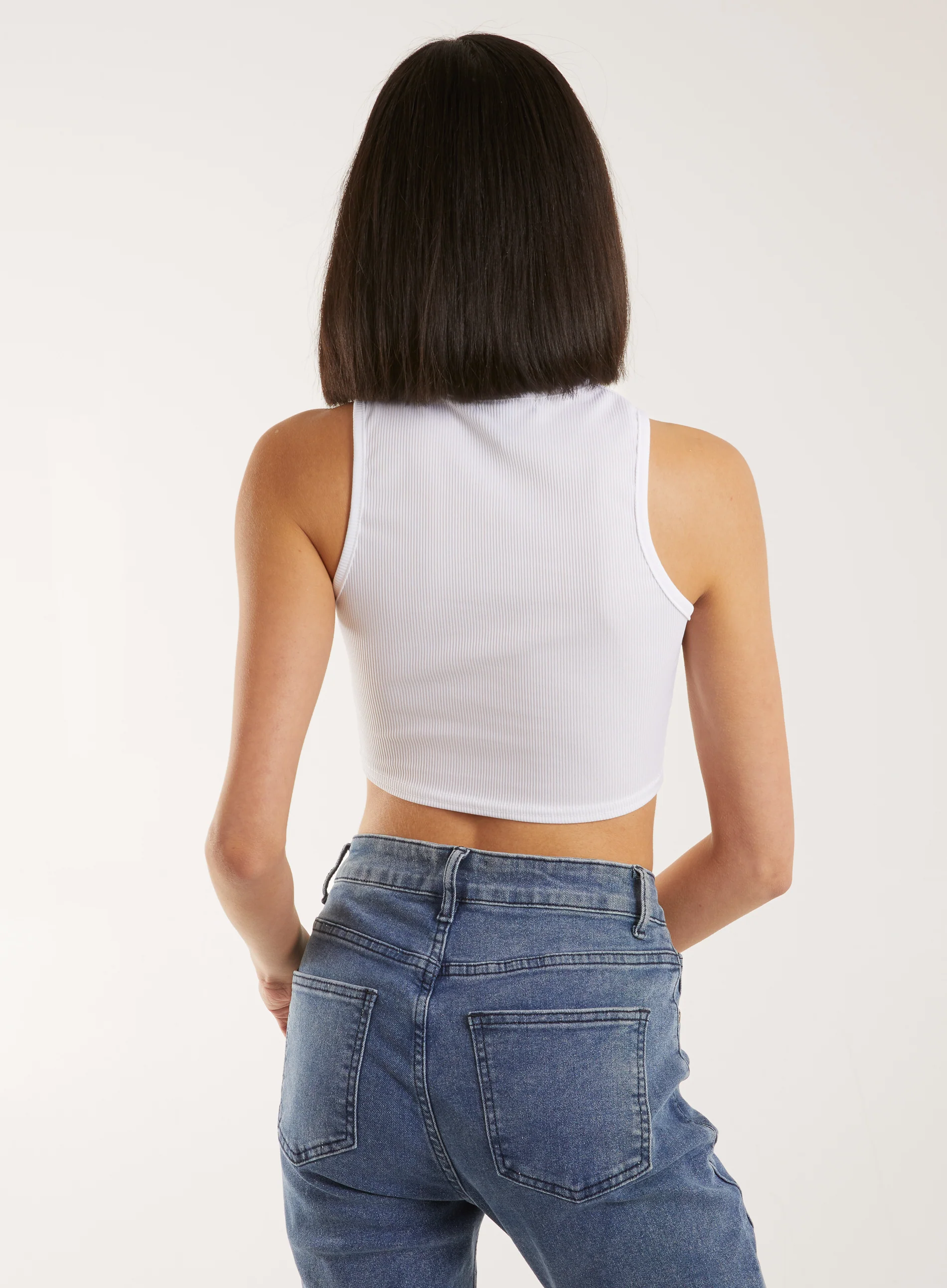 Ribbed Printed Band Vest - Image 6
