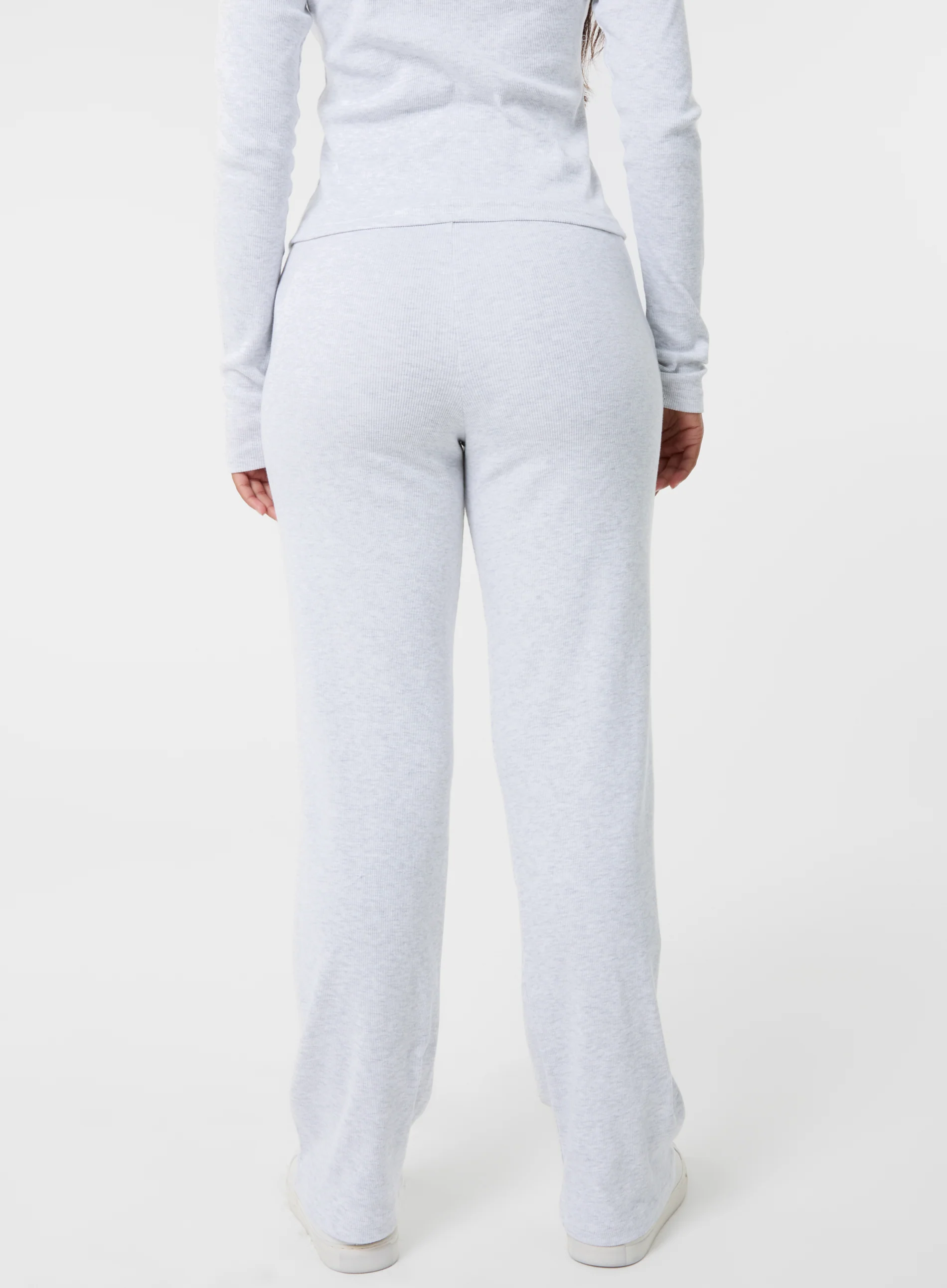 Wide Leg Ribbed Trousers - Image 4
