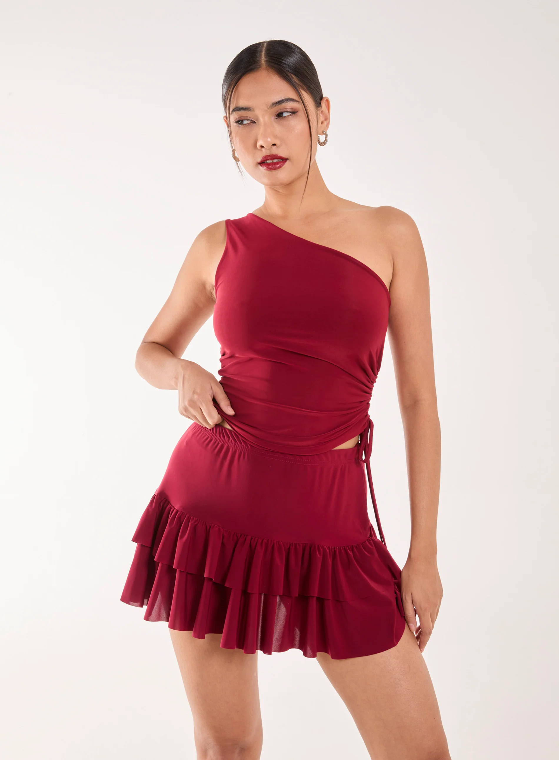 Asymmetric Side Ruched Top - Image 5