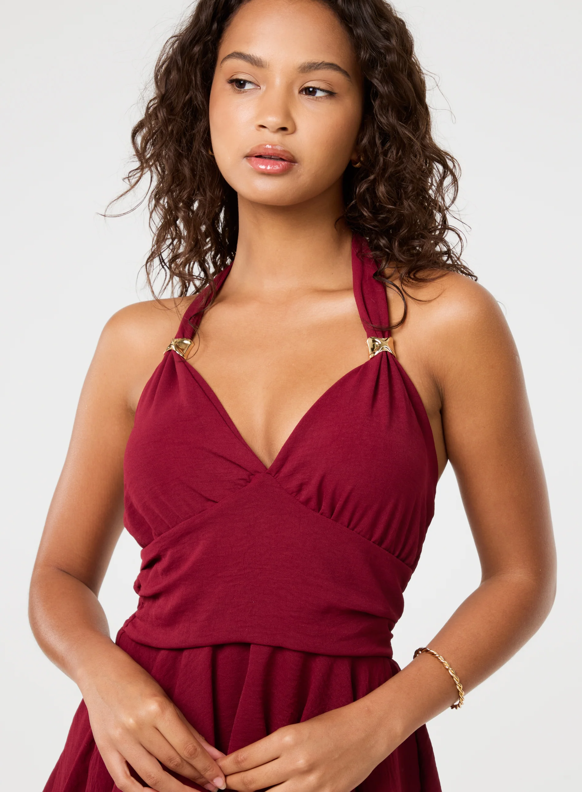 Halter Neck Dress With Shorts - Image 3