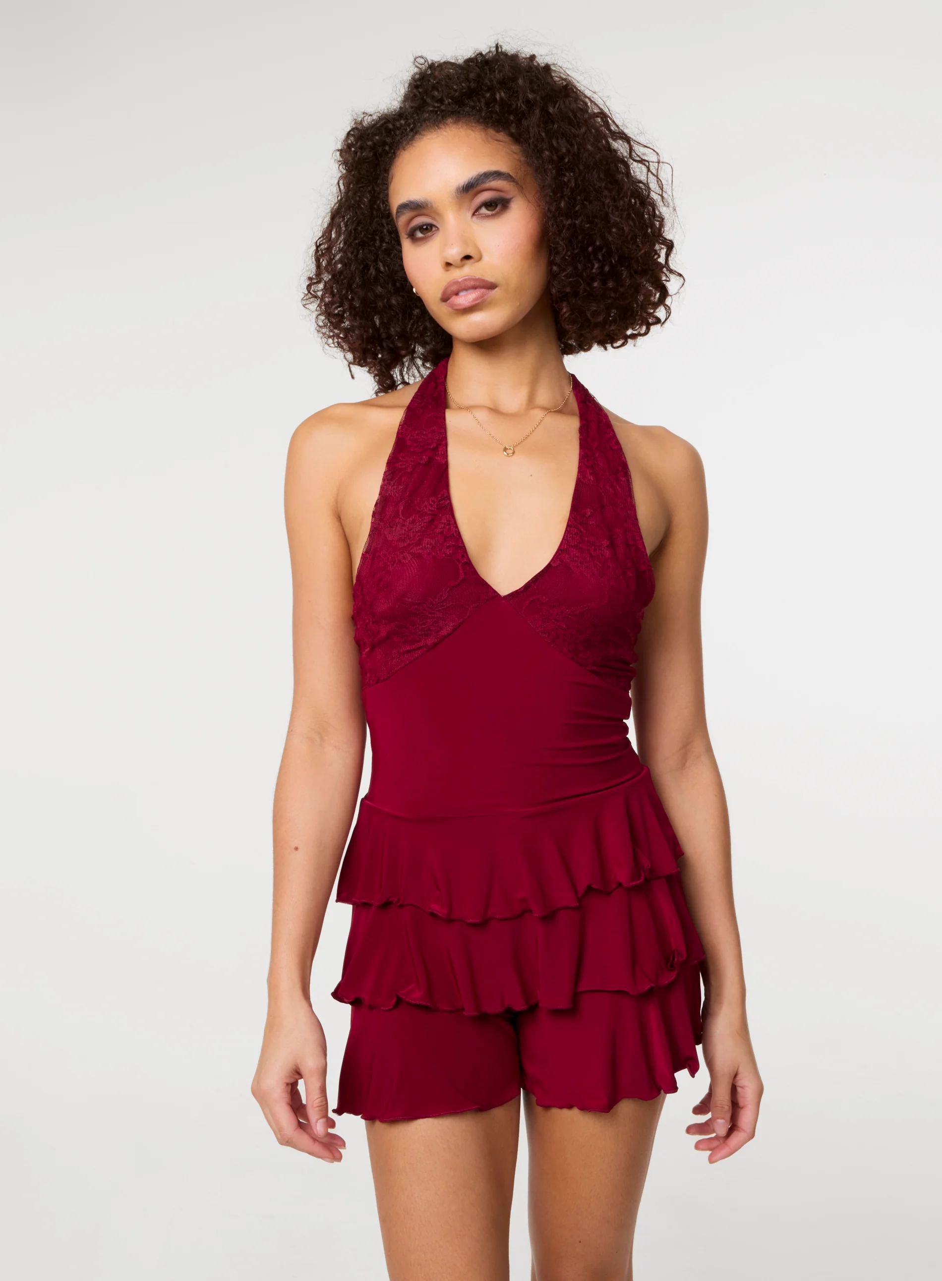 Lace Ruffle Playsuit - Image 3
