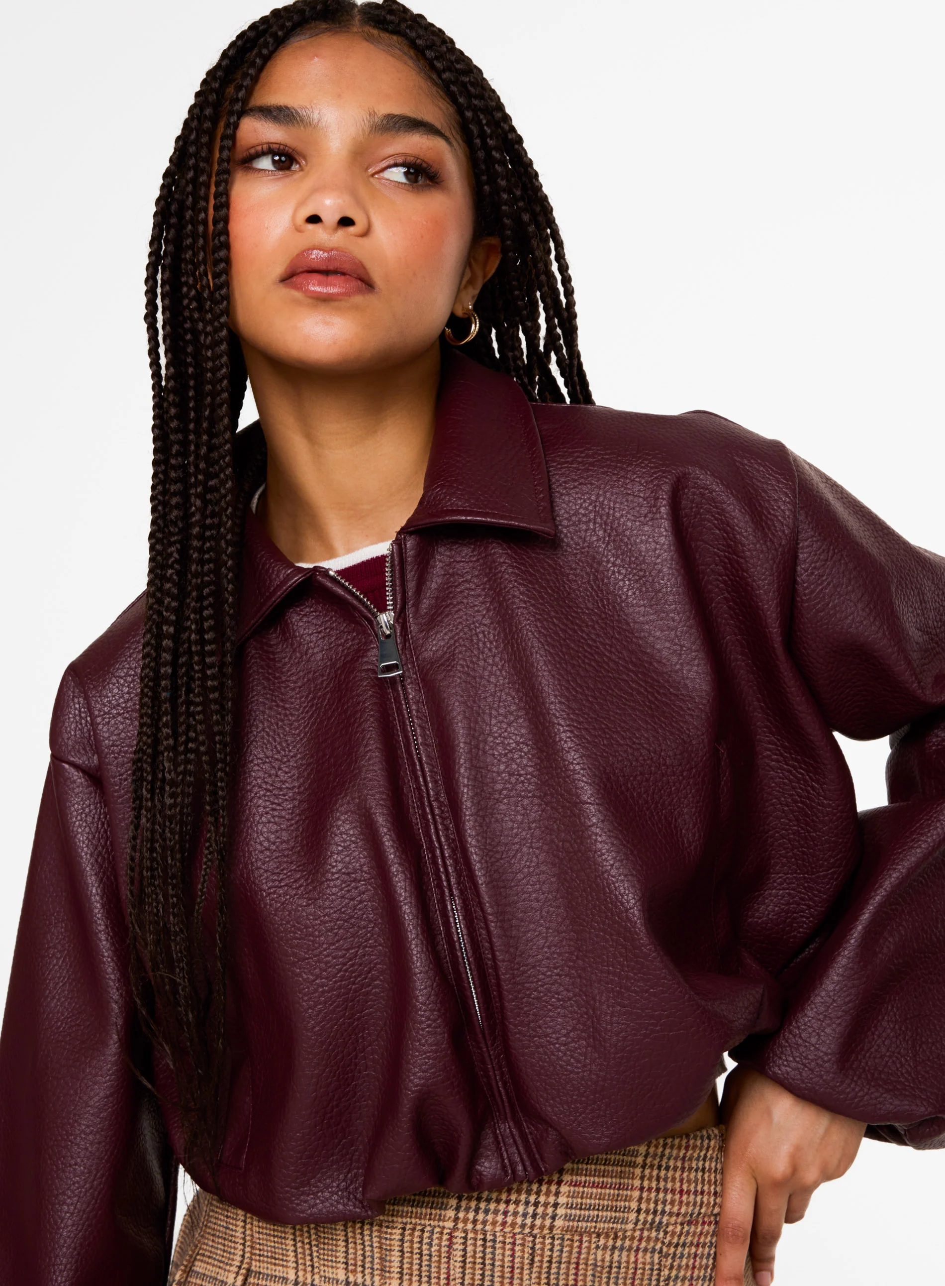 Faux Leather Puffball Jacket - Image 3