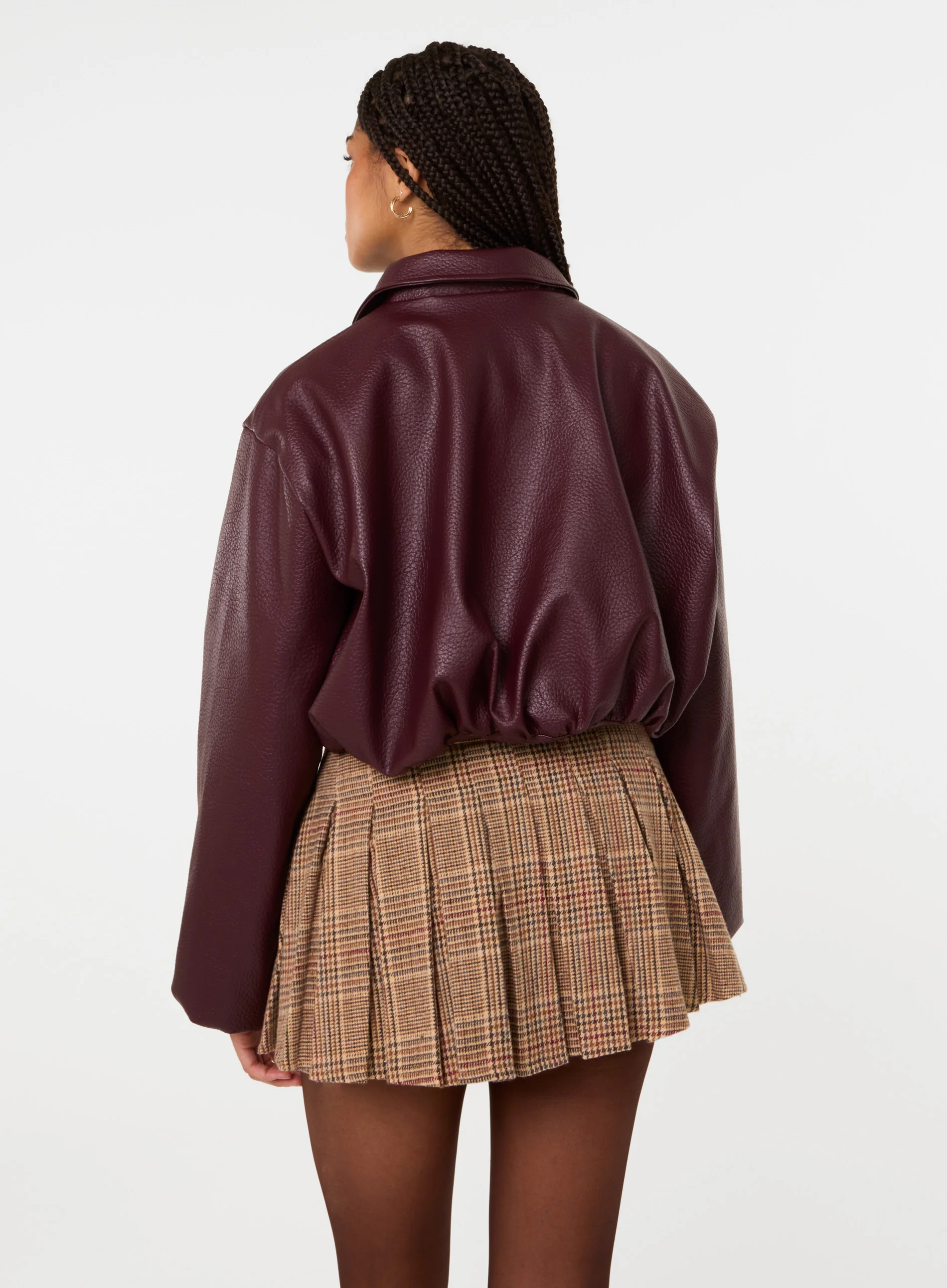 Faux Leather Puffball Jacket - Image 5